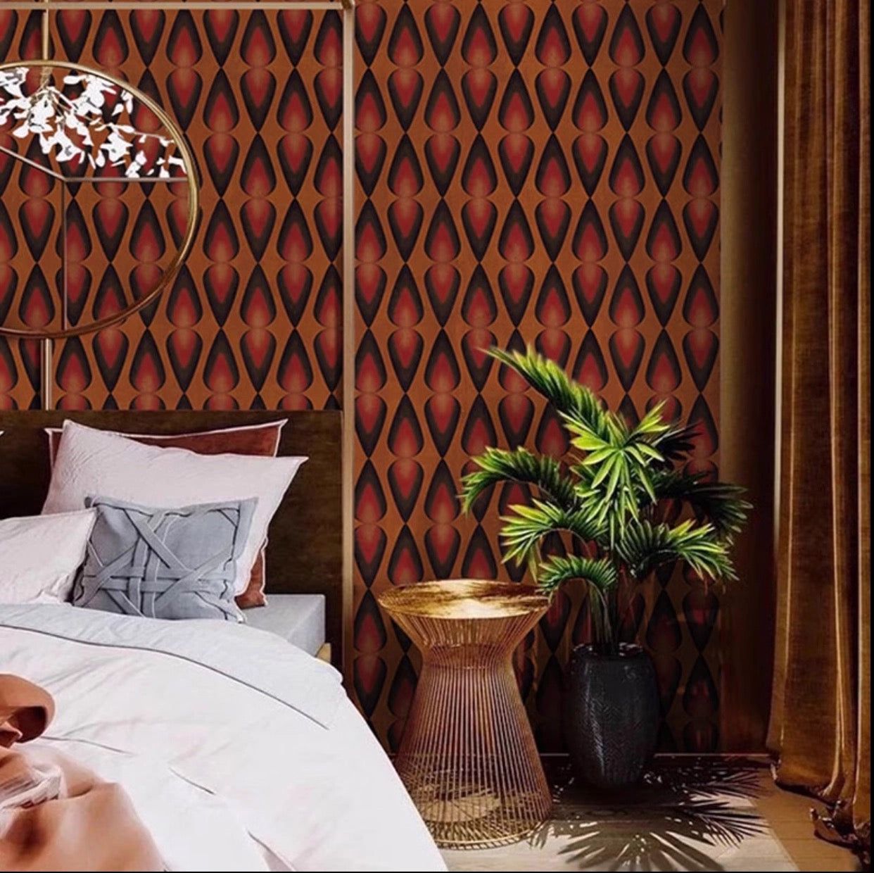 1242x1240 Retro Revival Geometric Wallpaper Mural