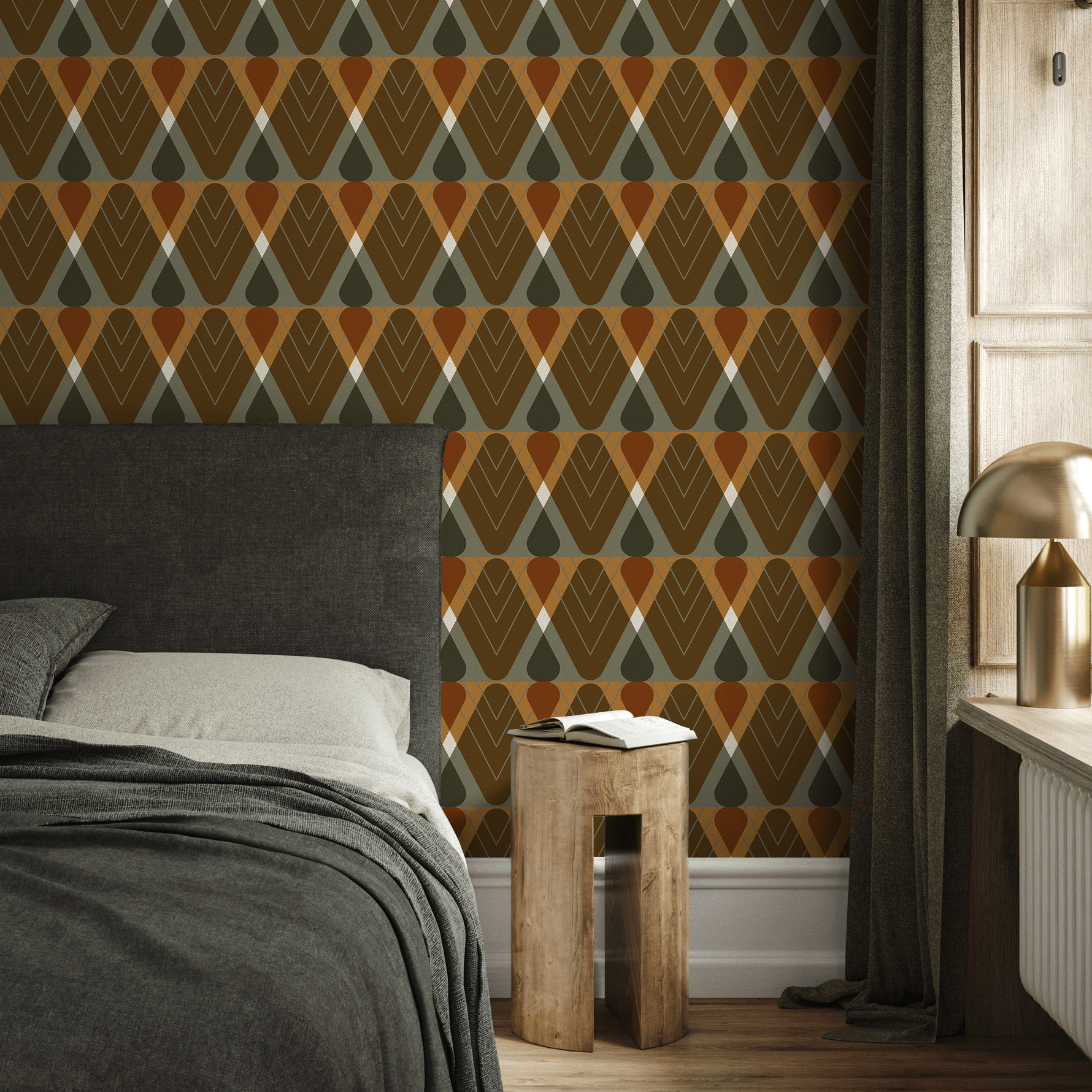1780x1780 Retro Geometric Wallpaper. Peel & Stick Wall Decor