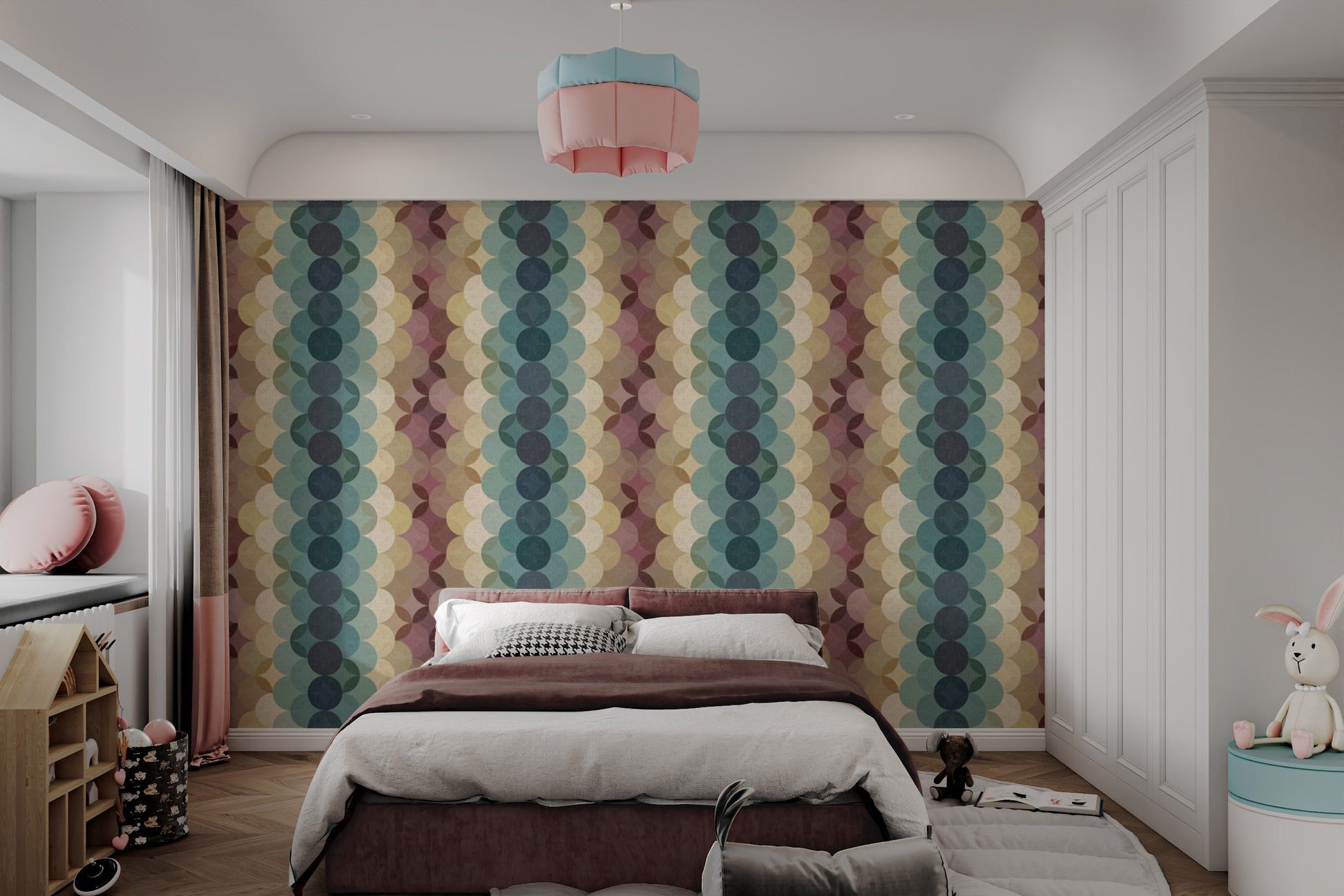 1946x1297 Bedroom Wallpaper: Retro Dot Cascade Charm