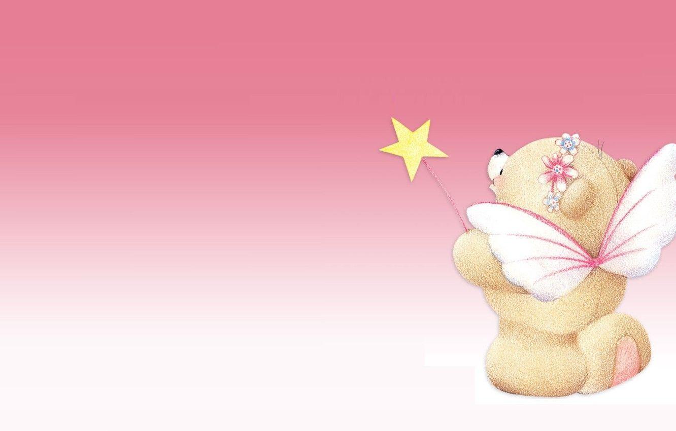 1332x850 Wallpaper holiday, art, bear, wreath, asterisk, children's