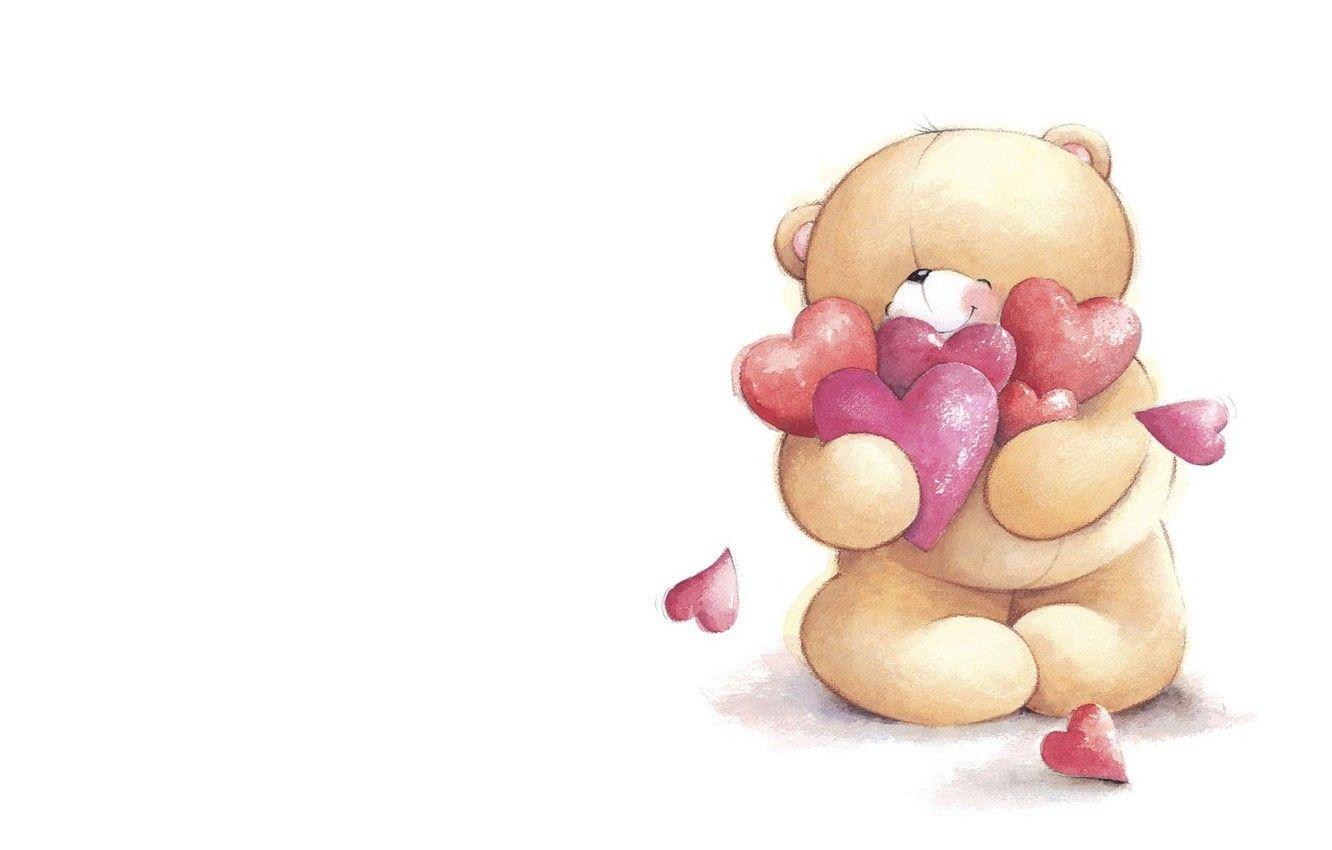 1332x850 Wallpaper mood, holiday, gift, heart, art, bear, Valentine