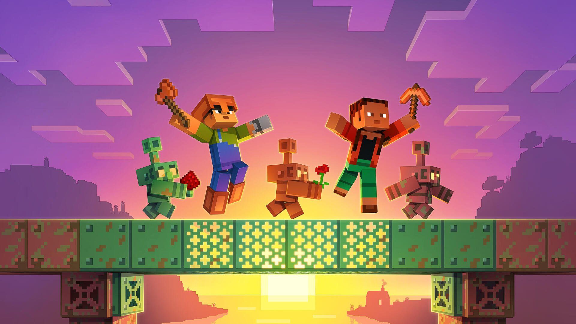 1920x1080 Minecraft Sunset Quest