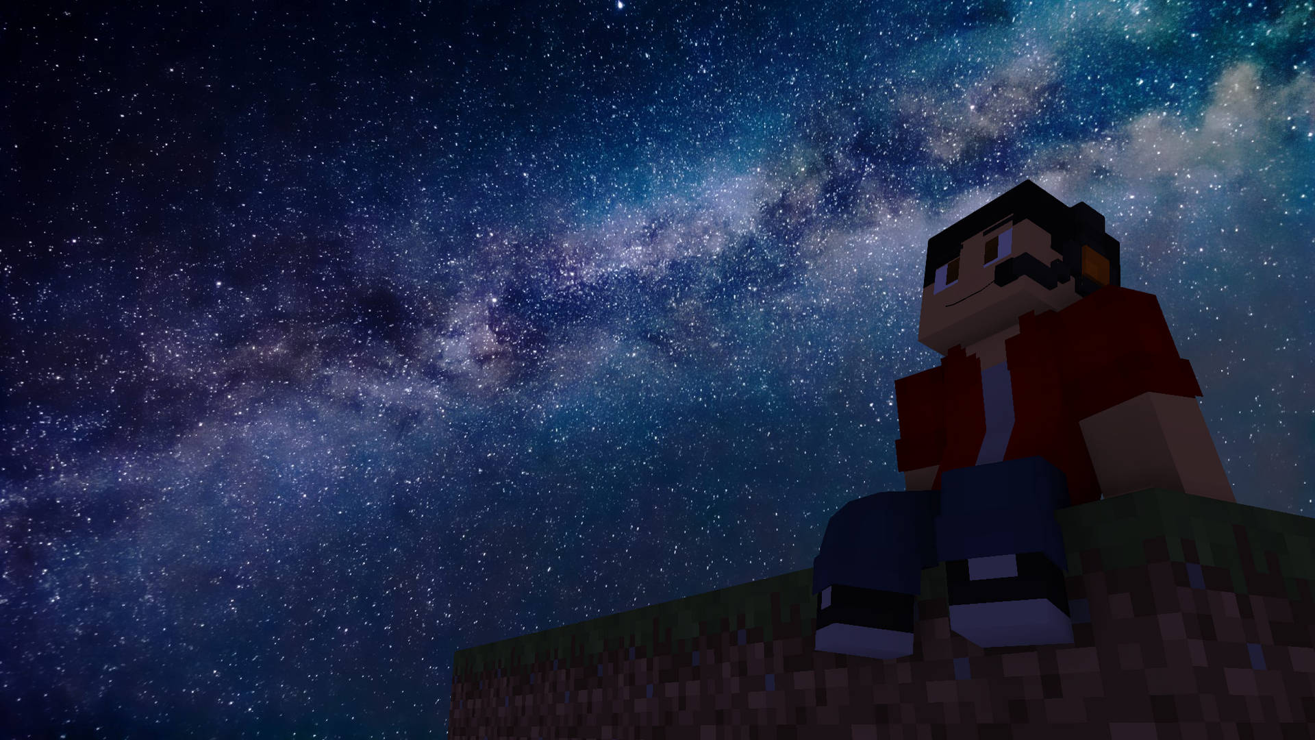 1920x1080 Download 2k Minecraft Stars Wallpaper