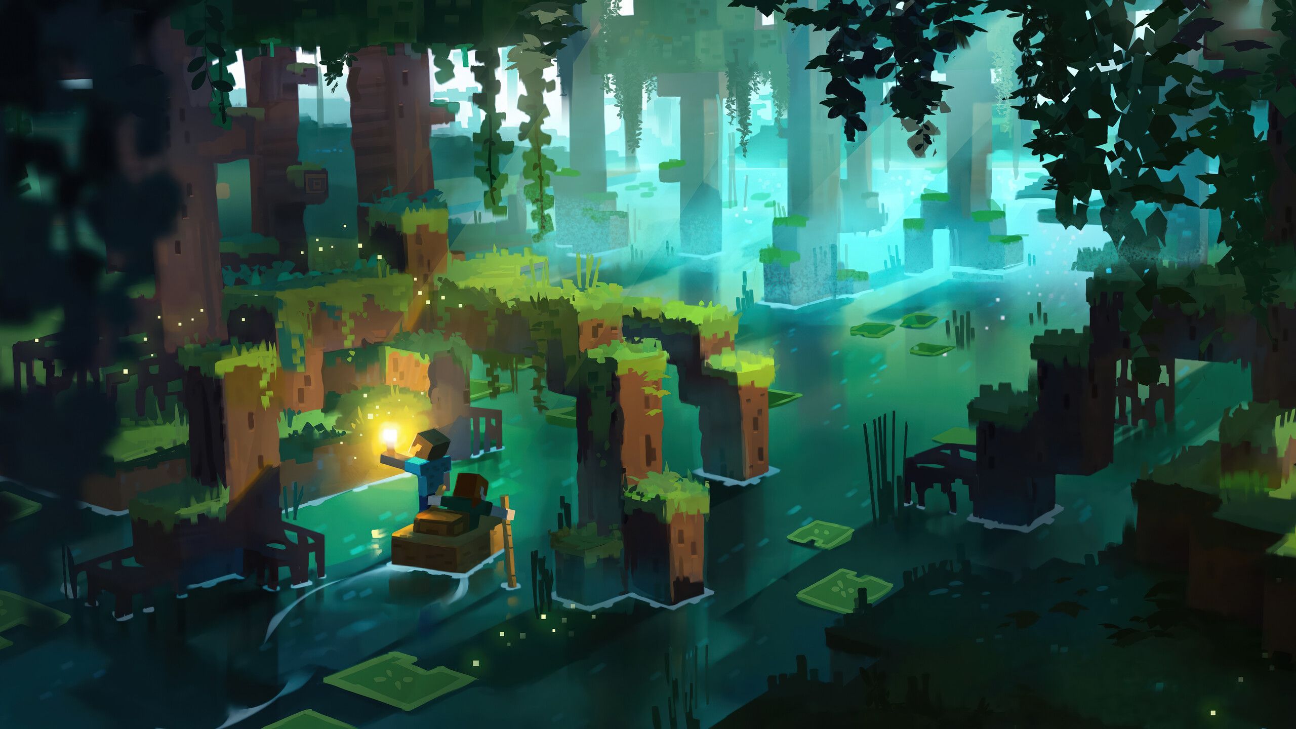 2560x1440 Minecraft Forest Wallpaper 4K HD PC e