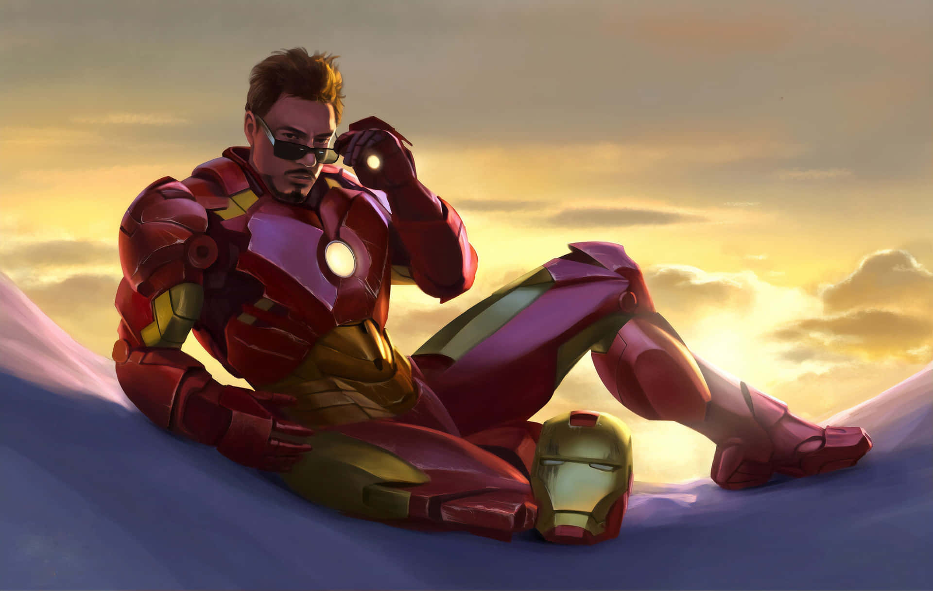 1920x1217 Download Iron Man Fan Art depicting the iconic superhero in his signature red and gold armor. Wallpaper