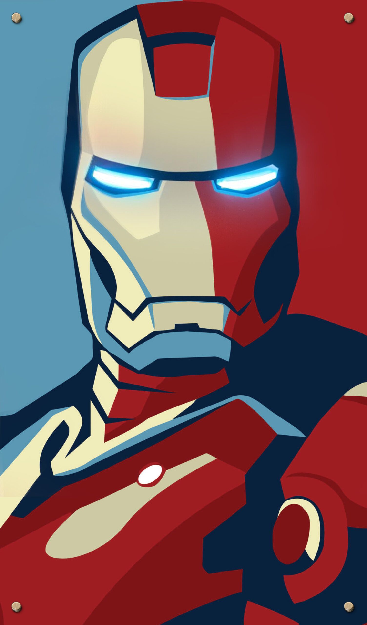 1504x2560 Icy Blue Neon Ironman LED Fan Art