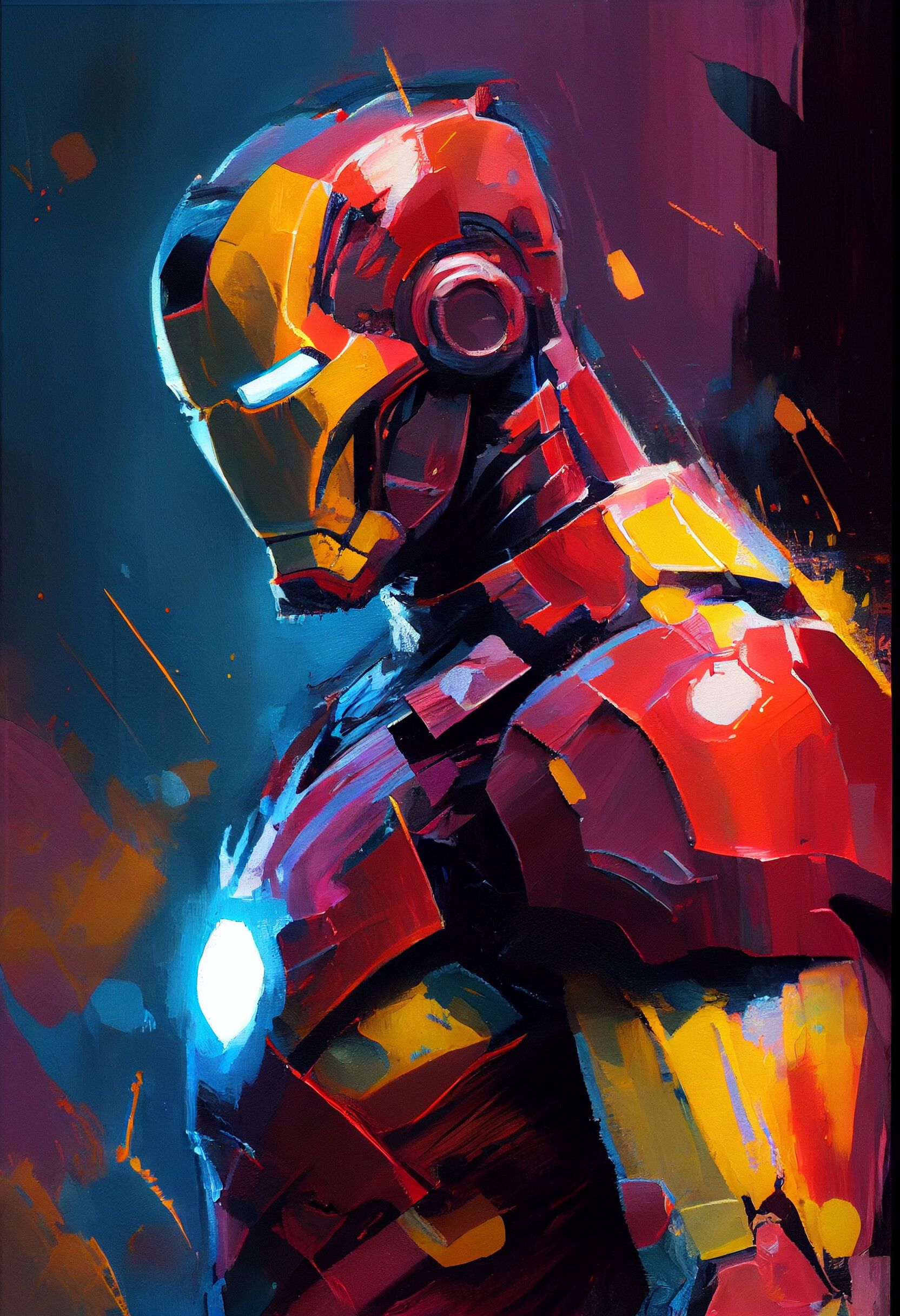 1664x2432 Iron Man Abstract Portrait Fan Art