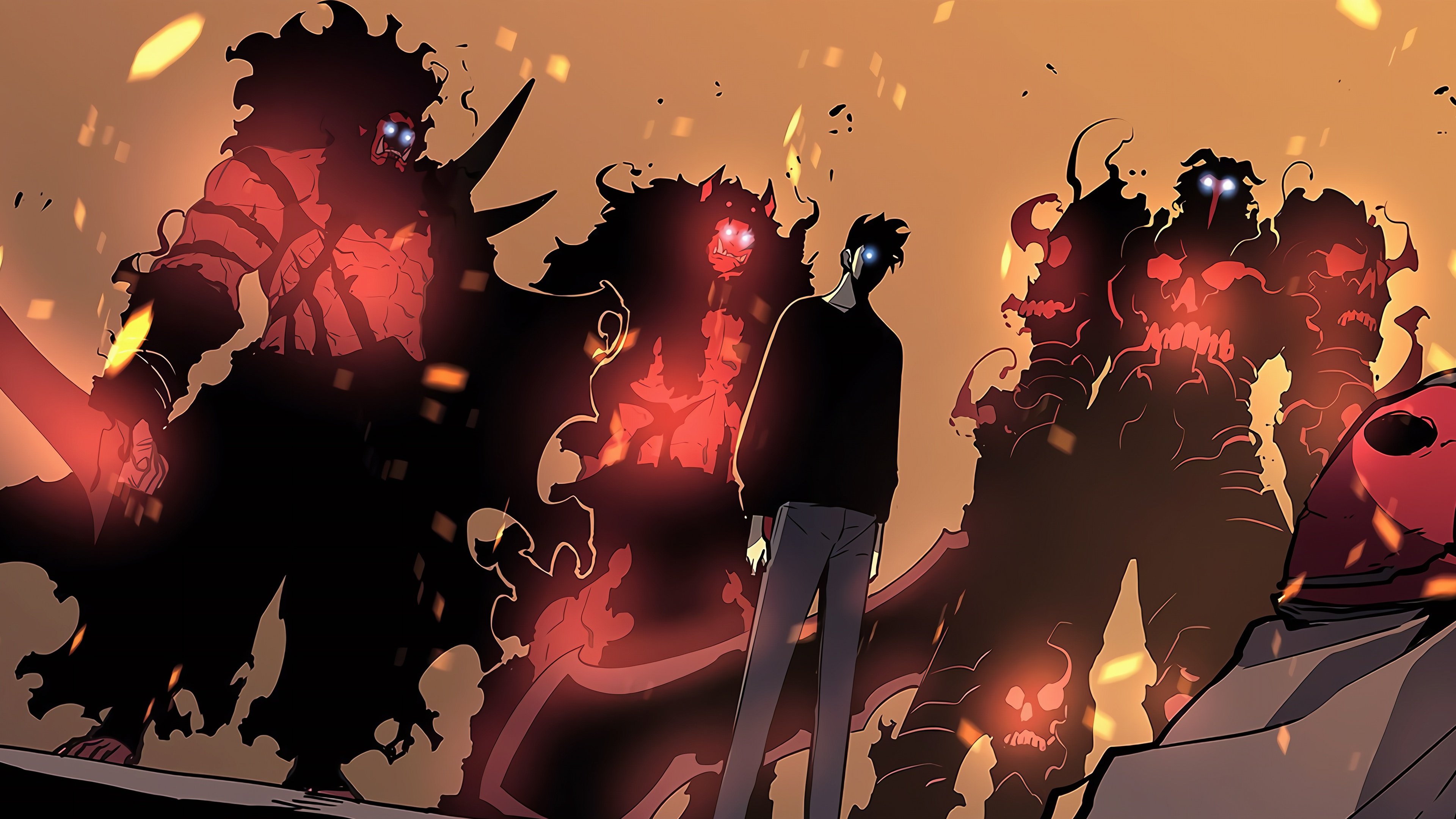 3840x2160 Wallpaper The Demon, Guy, Sung Jin Woo, Solo Leveling, Shadow High Orcs, Raising The Level Alone For Mobile And Desktop, Section сёнэн, Resolution 3840x2160