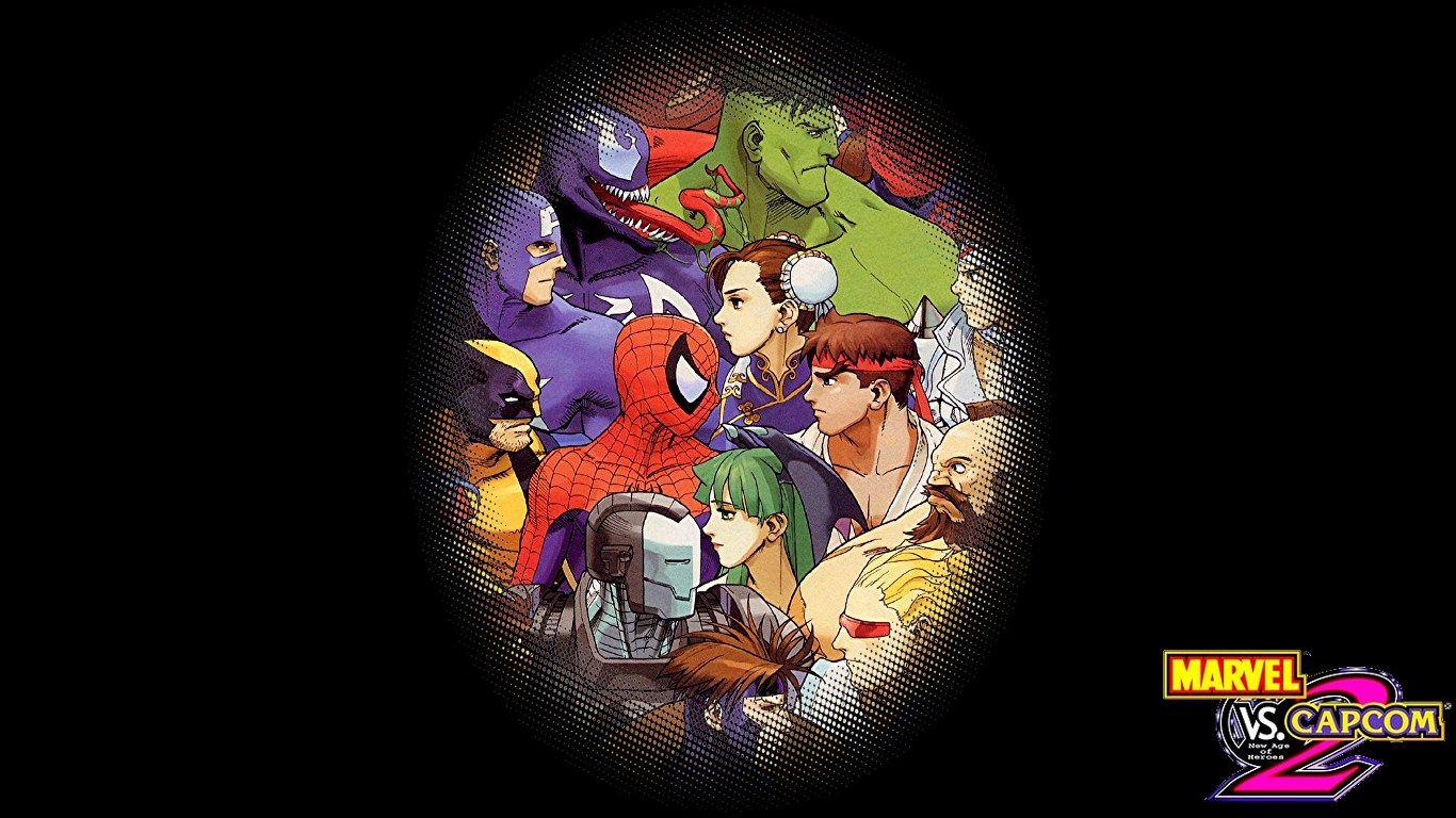 1366x768 The Midnight Avenger: Simple Marvel vs. Capcom 2 Wallpaper