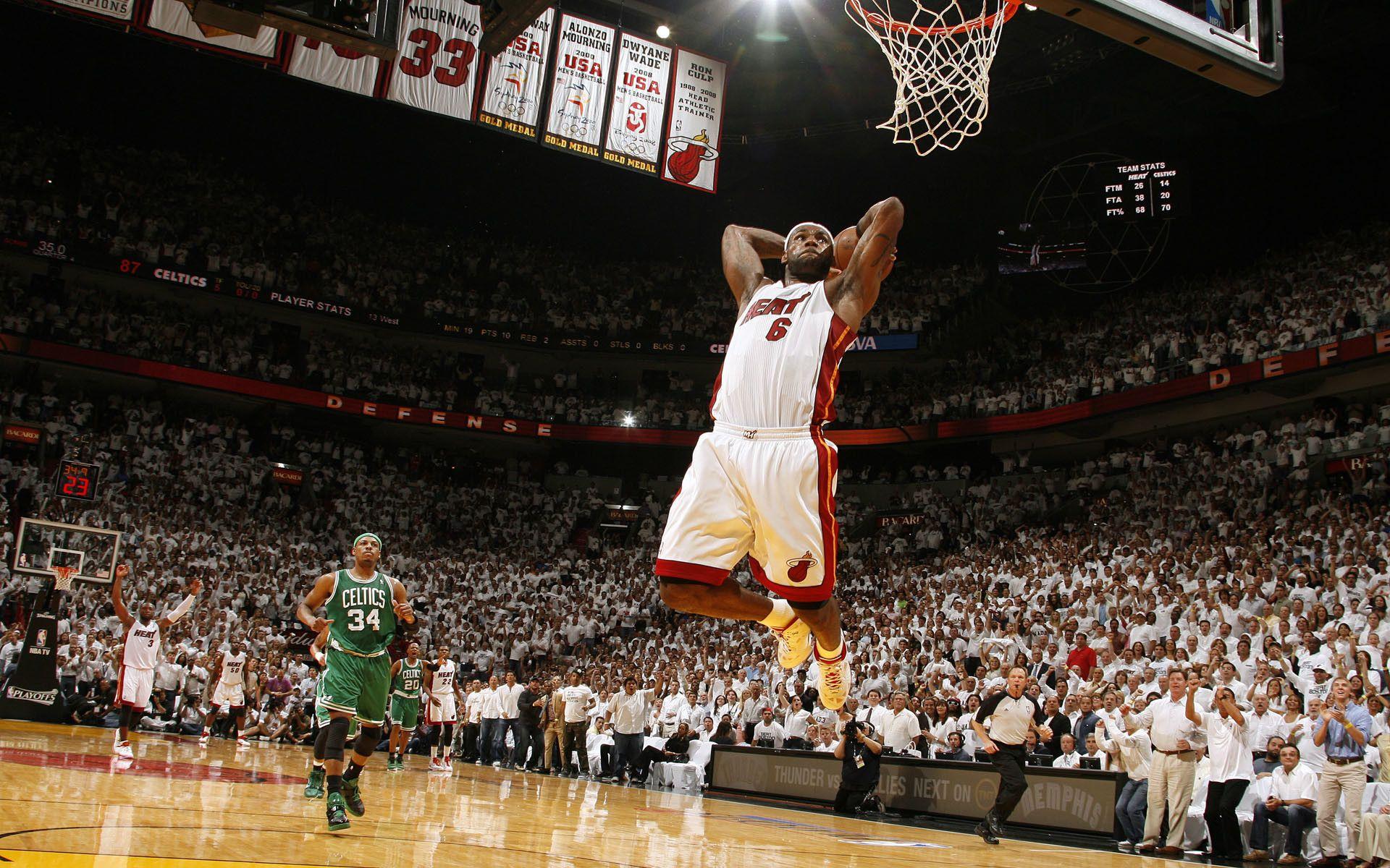 1920x1200 Lebron James Dunk Heat Wallpaper 2018