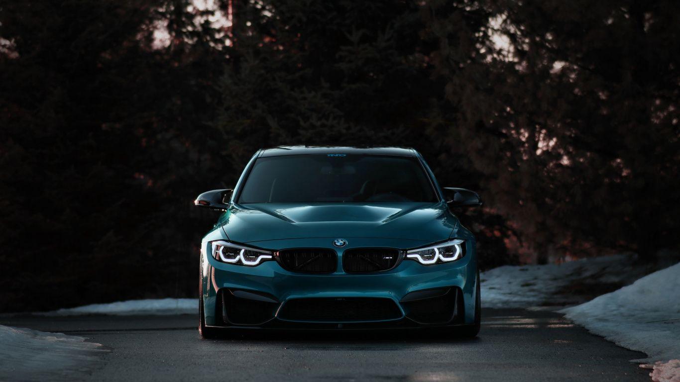 1366x768 Download BMW M blue, luxury car, outdoor wallpaper, 1366x768