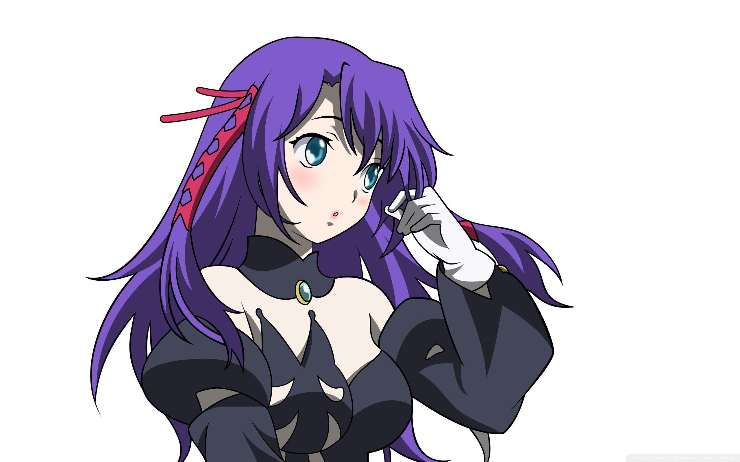 2560x1600 Cô gái trong anime với mái tóc màu tím Hình nền máy tính Ultra HD