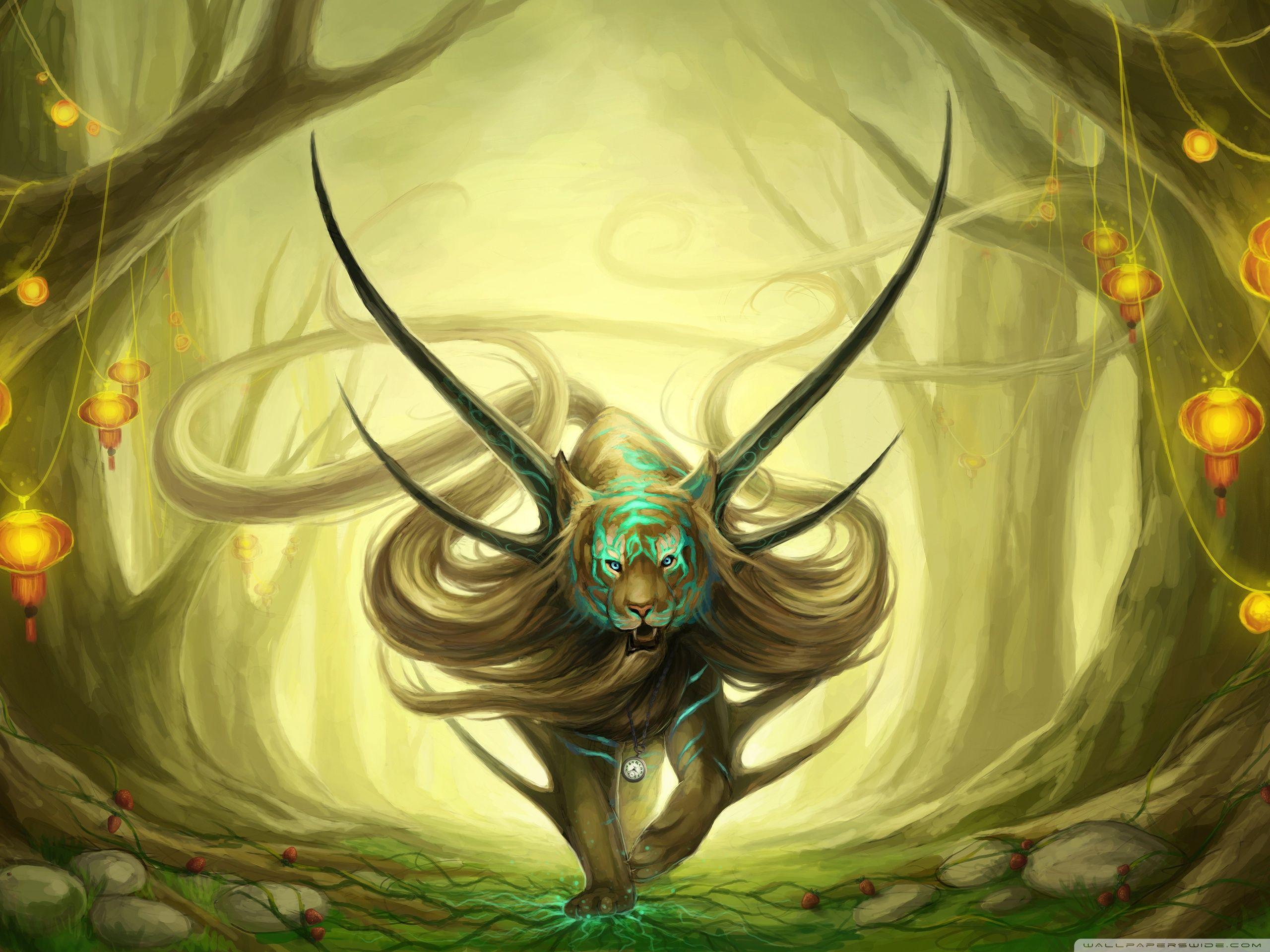 2560x1920 Fantasy Tiger Ultra HD Desktop Background Wallpaper for 4K UHD TV