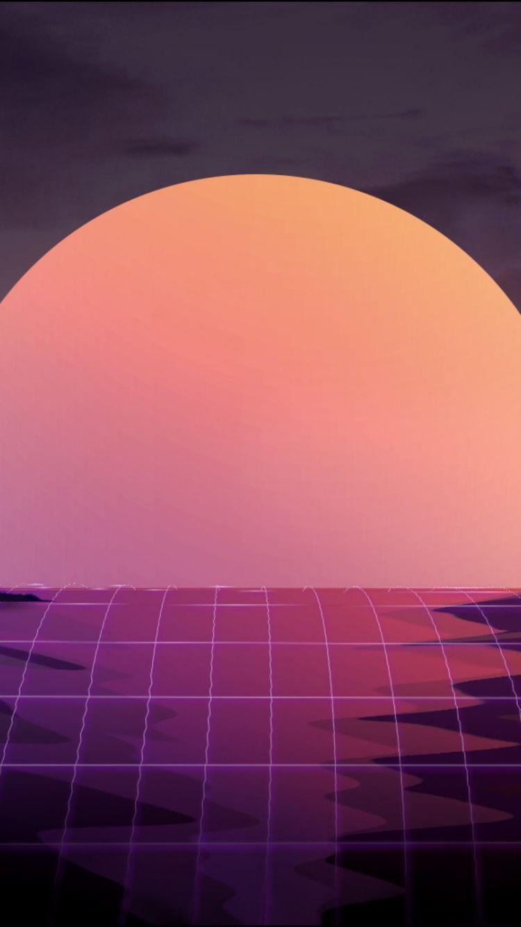 750x1334 Sunset, abstract, retrowave, 750x1334 wallpaper. Abstract, iPhone