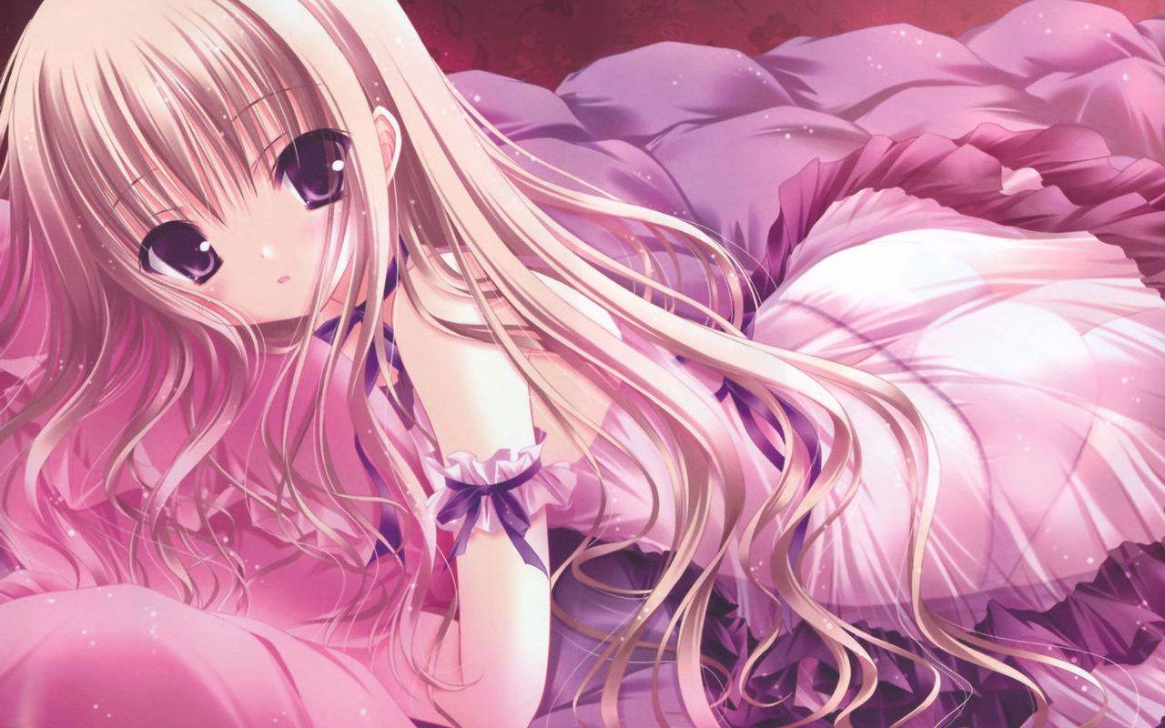 1280x800 Anime Wallpaper Girls Group Cute Girl On Bed