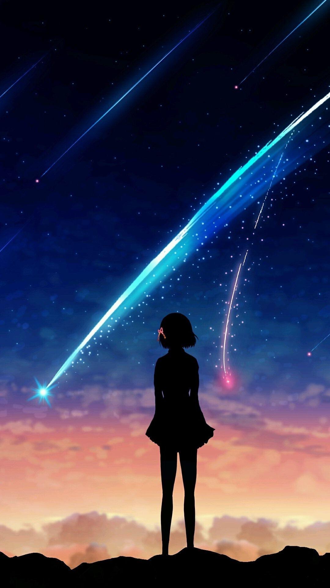 1080x1920 Your Name, Meteor, Girl, Silhouette 1080x1920 IPhone 8 7 6 6S Plus