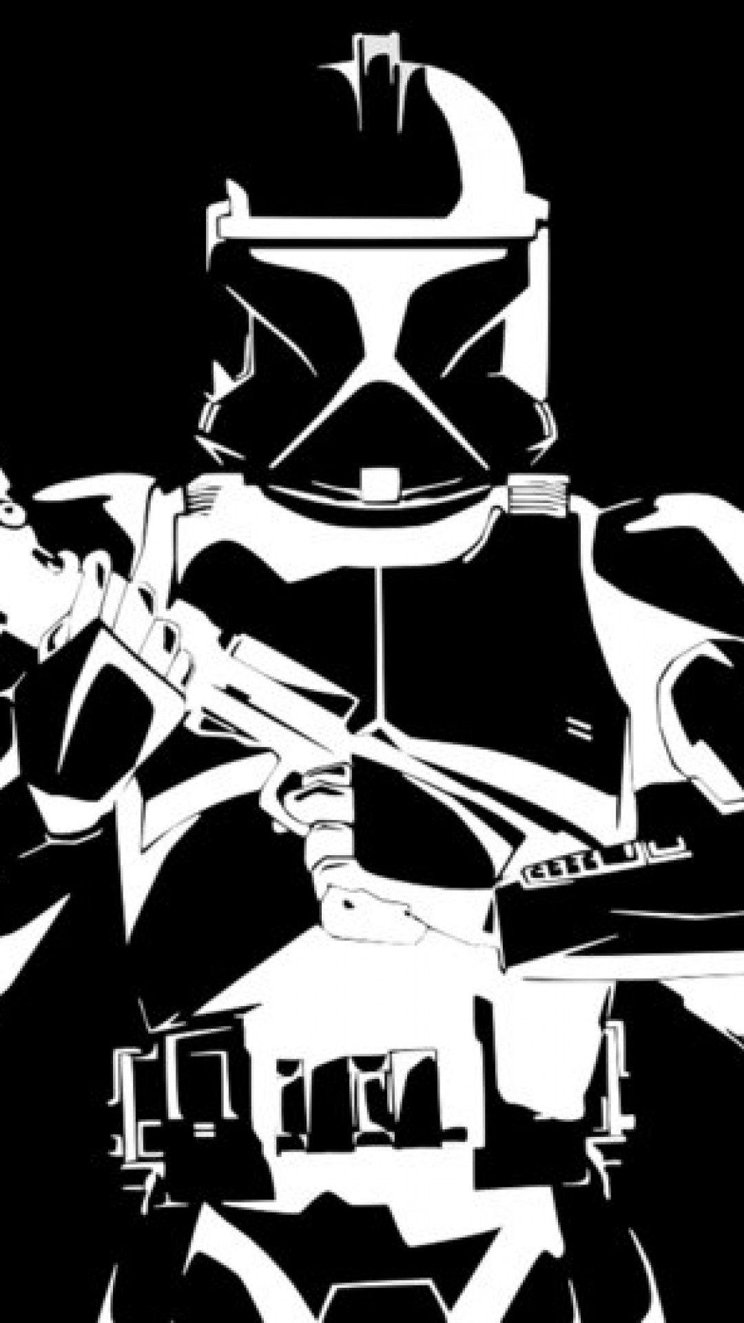 1080x1920 Black and White Star Wars HD Wallpaper iPhone 6 / 6S Plus