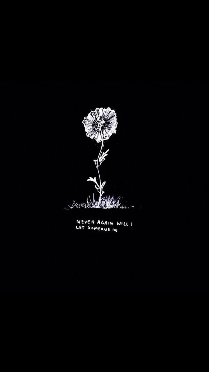 720x1280 Aesthetic Black Wallpaper With Rose