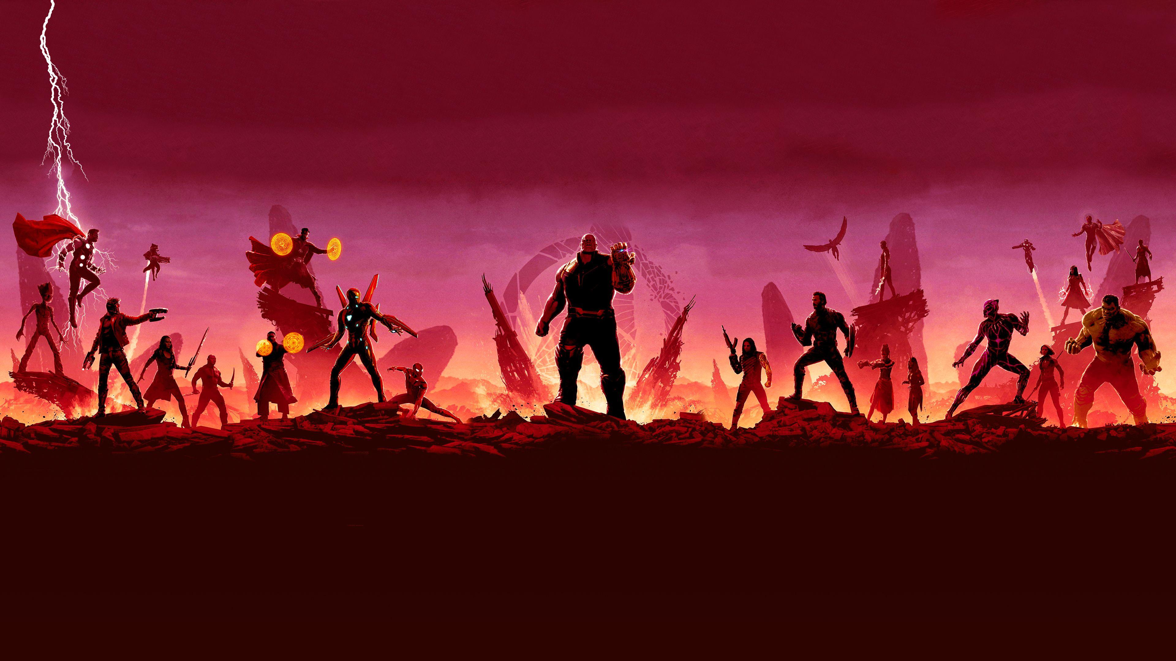 3840x2160 Wallpaper 4k Avengers Infinity War Minimal Art 4k Wallpaper