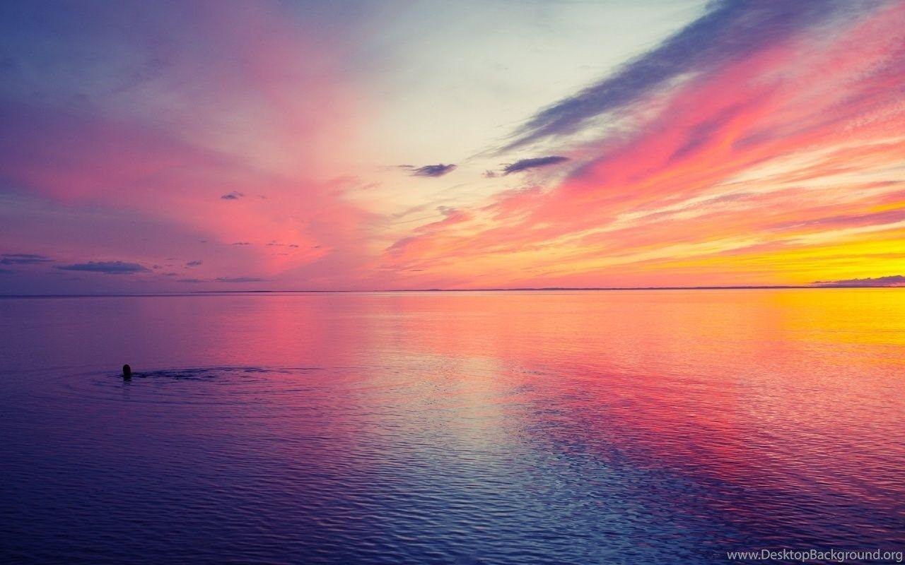 1280x800 Beautiful Sunset At Sea Desktop PC And Mac Wallpaper