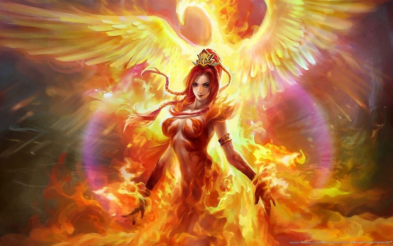 1280x800 Wallpaper Phoenix flame girl 1680x1050 HD Picture, Image
