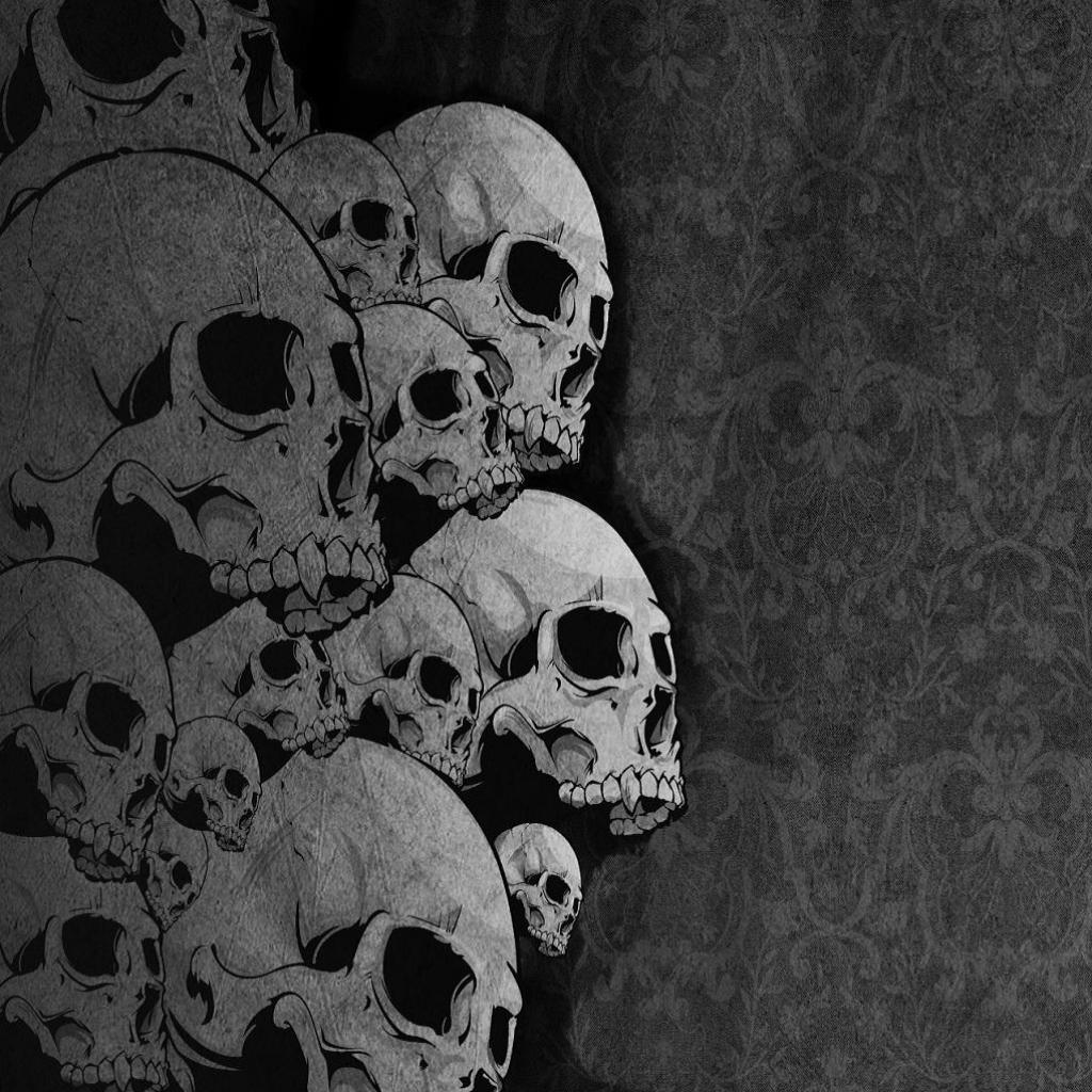 1024x1024 Paisley Skulls iPad Wallpaper Free Download