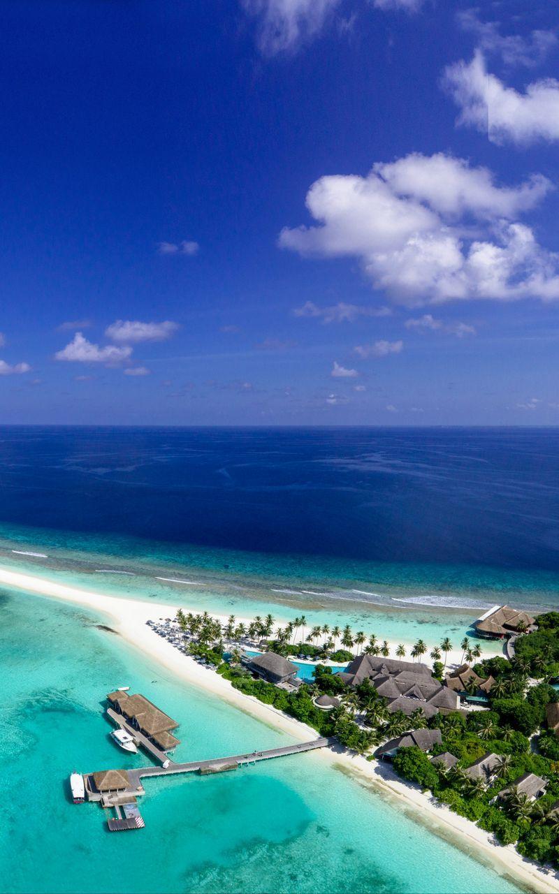 800x1280 Download wallpaper 800x1280 island, ocean, aerial view, tropics