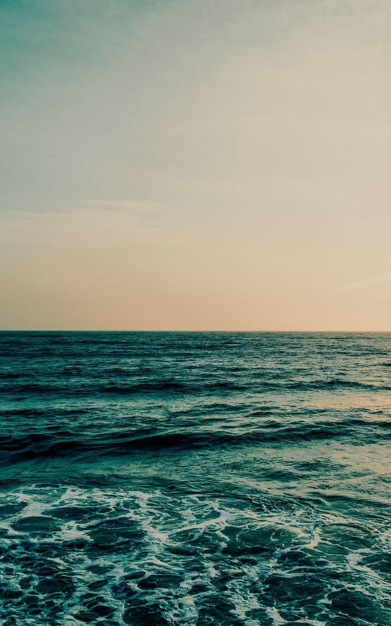 800x1280 Download wallpaper 800x1280 ocean, sea, horizon, water, foam