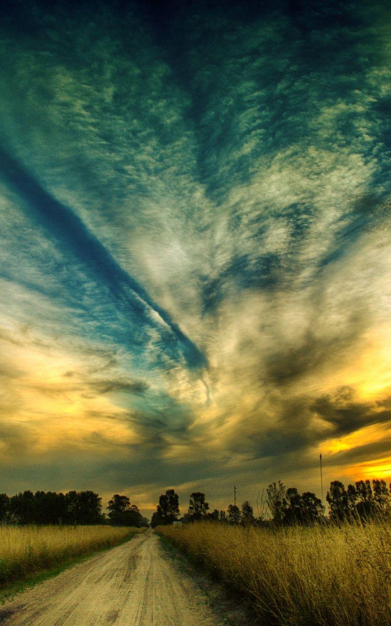 800x1280 Download 800x1280 wallpaper sky, sunset, beautiful scenery, road