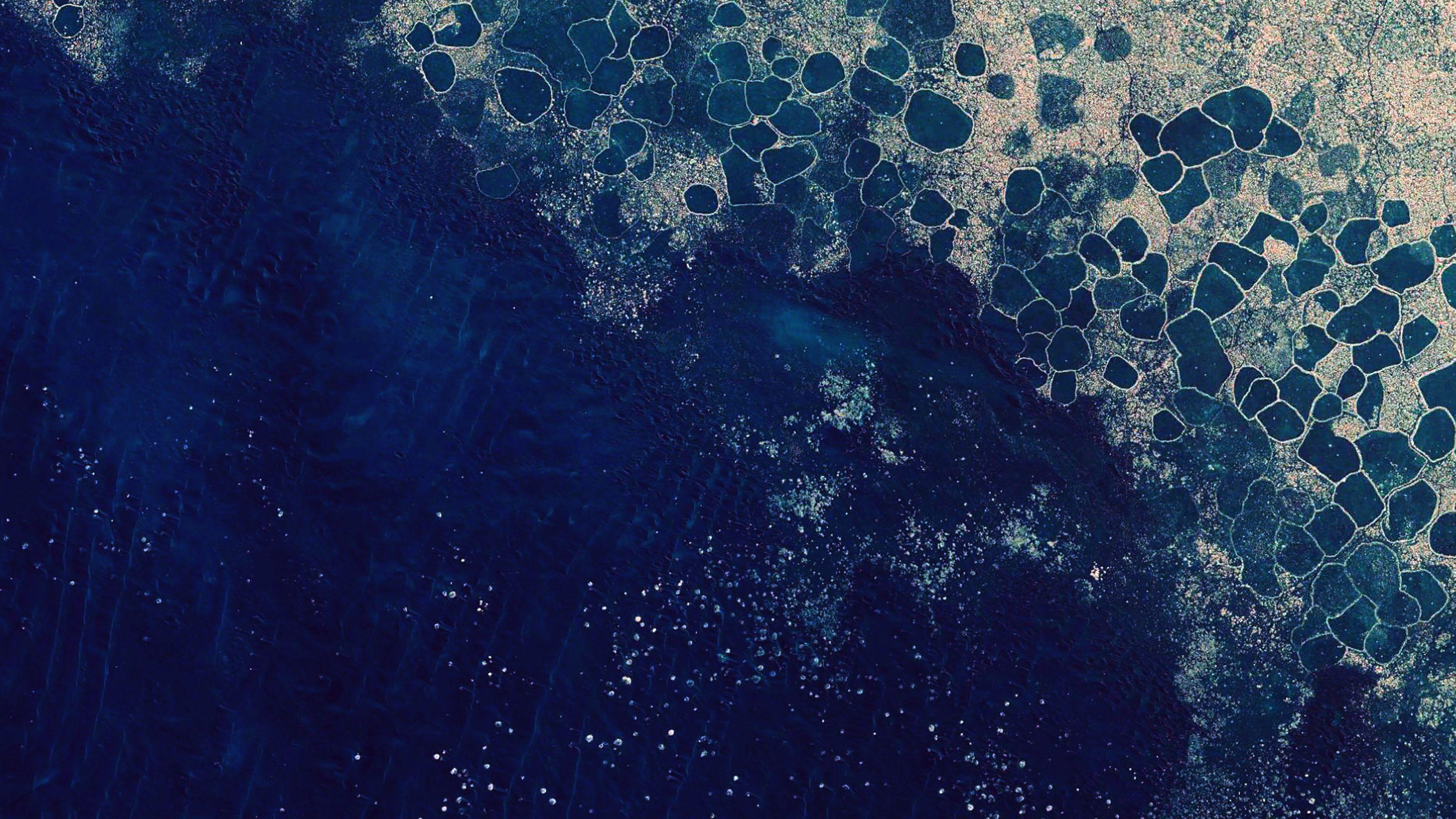 3840x2160 Earth View Blue Texture Android Lollipop Pattern