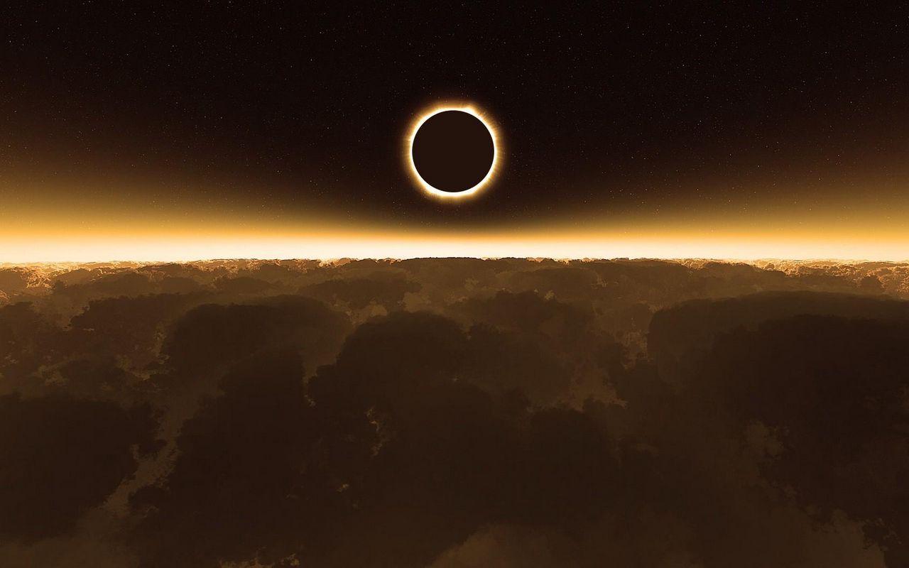 1280x800 Download wallpaper 1280x800 cosmos, sun, eclipse, clouds