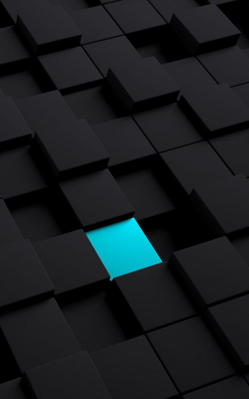 800x1280 Download wallpaper 800x1280 cubes, structure, black, blue samsung