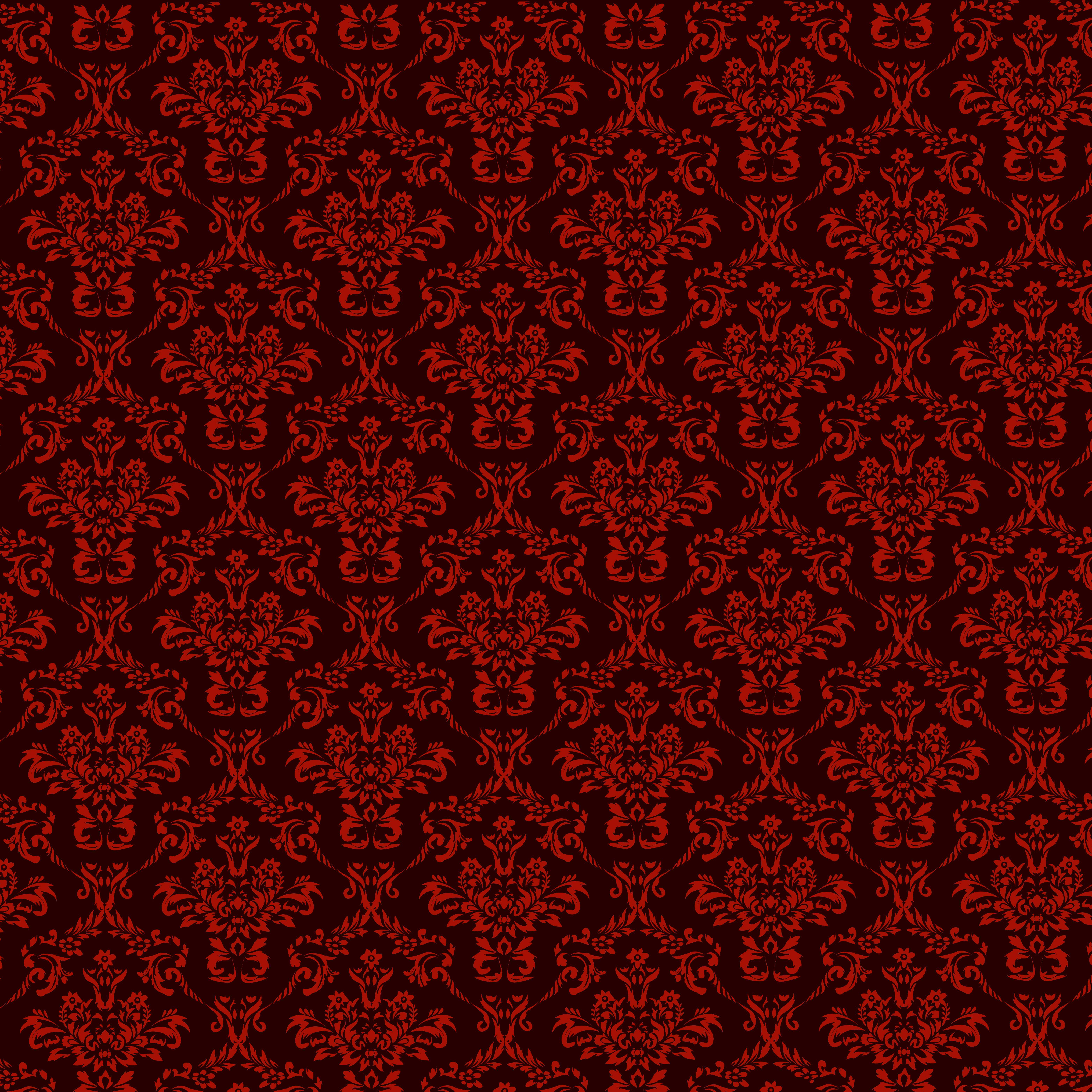 6250x6250 luxury ornamental background. Red Damask floral pattern. Royal