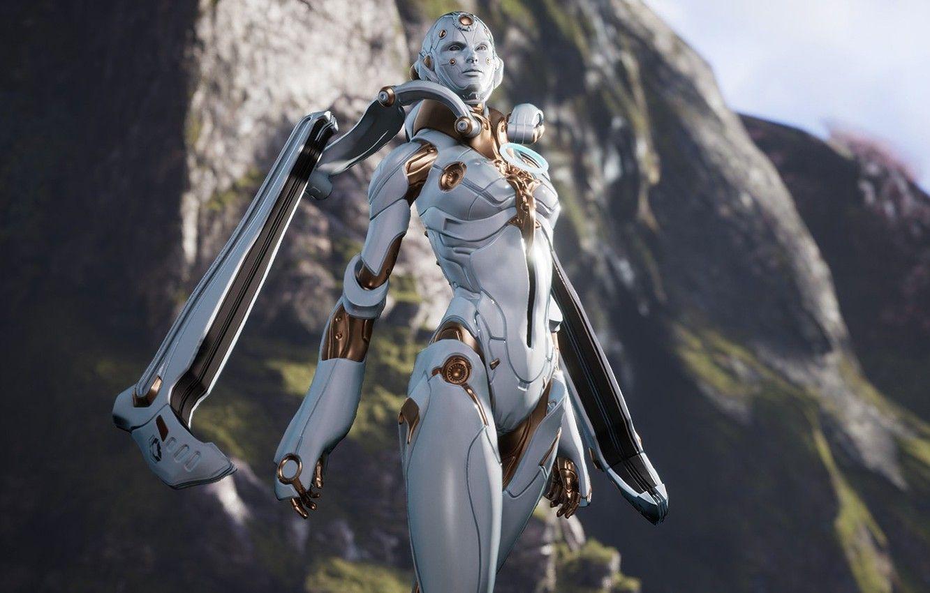 1332x850 Wallpaper girl, game, robot, android, mecha, woman, Muriel