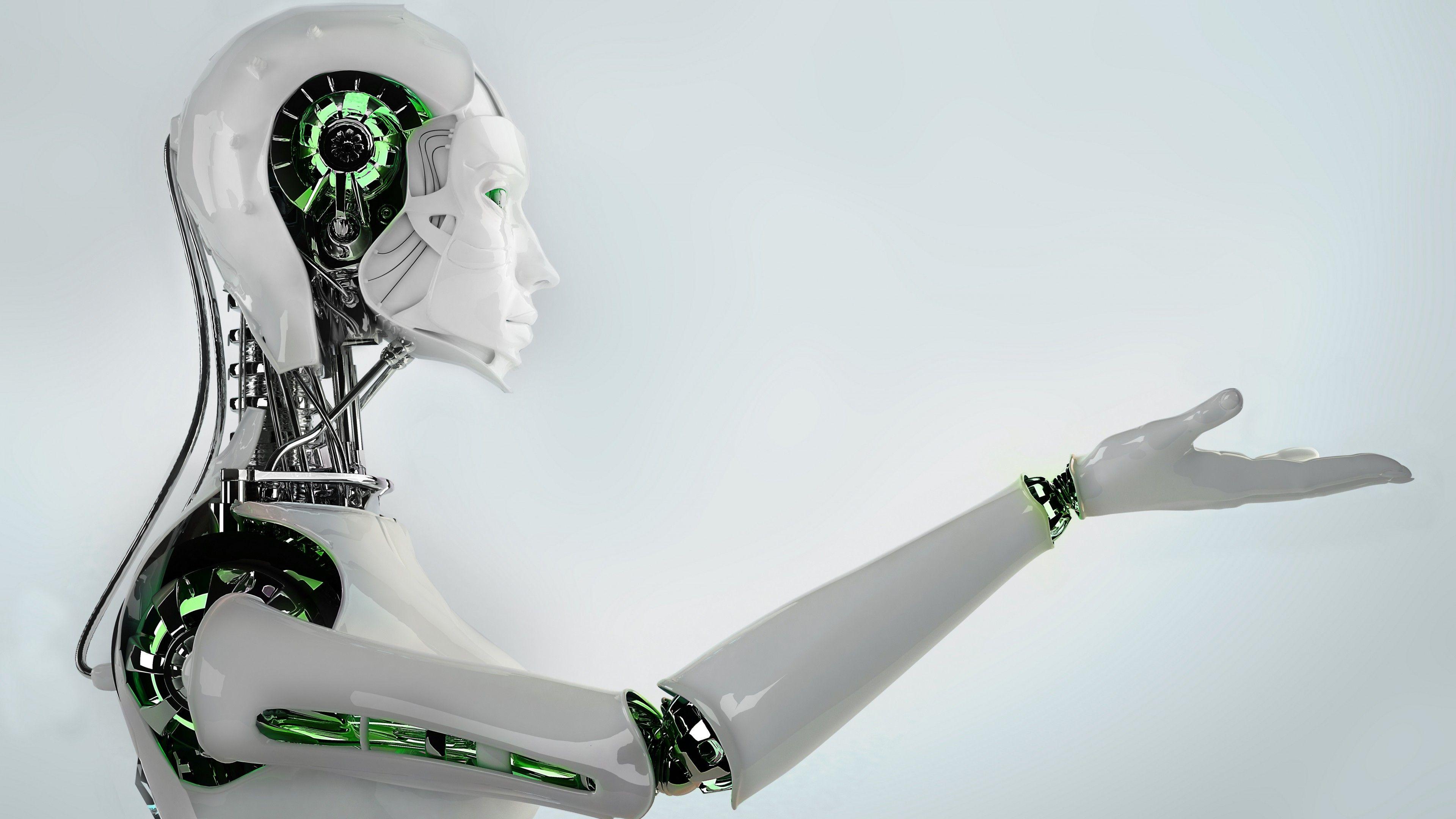 3840x2160 Wallpaper robot, female, art, 3D art, autor, android, personal