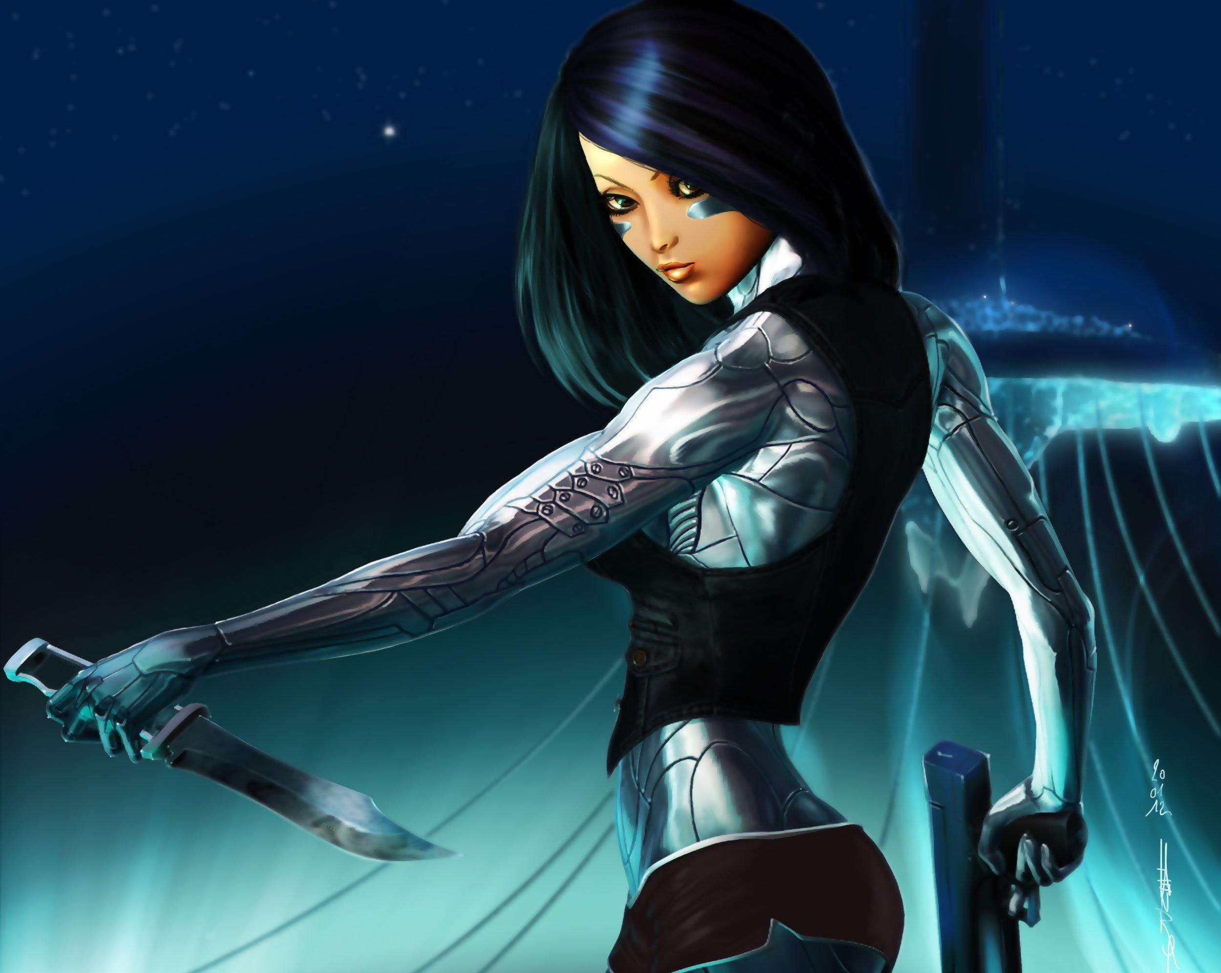 2500x1992 Human Cyborg Girl Wallpaper