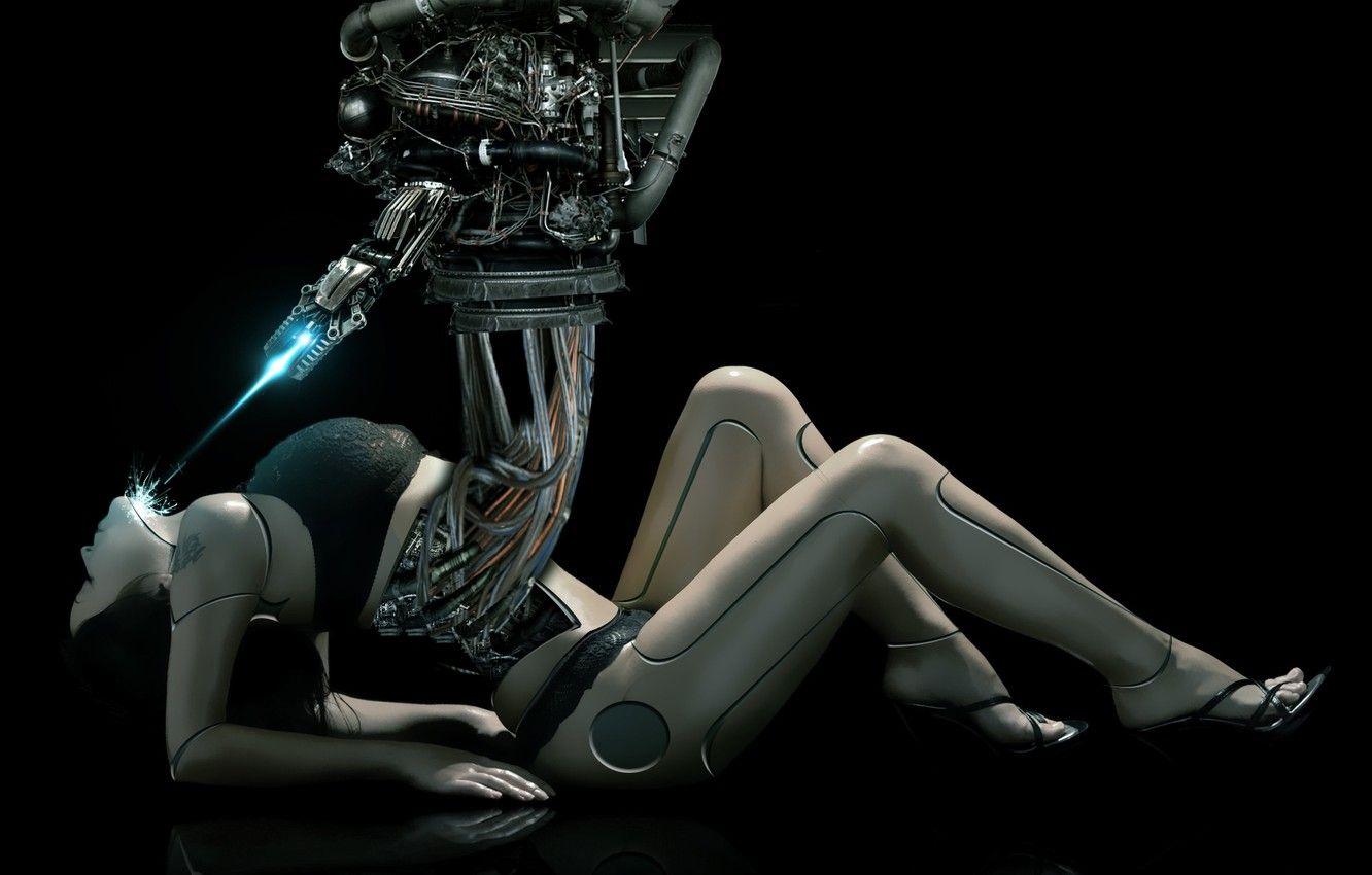 1332x850 Wallpaper robot, cyborg, tablet, female body image for desktop