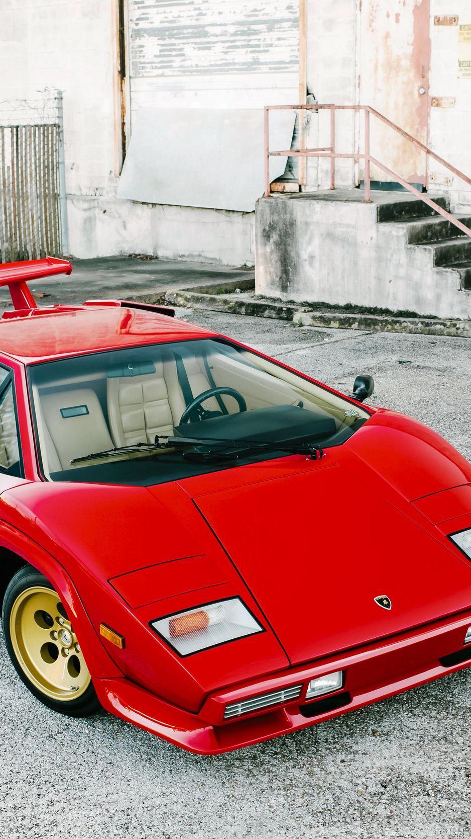 938x1668 Download wallpaper 938x1668 lamborghini, countach, lp5000 s, red