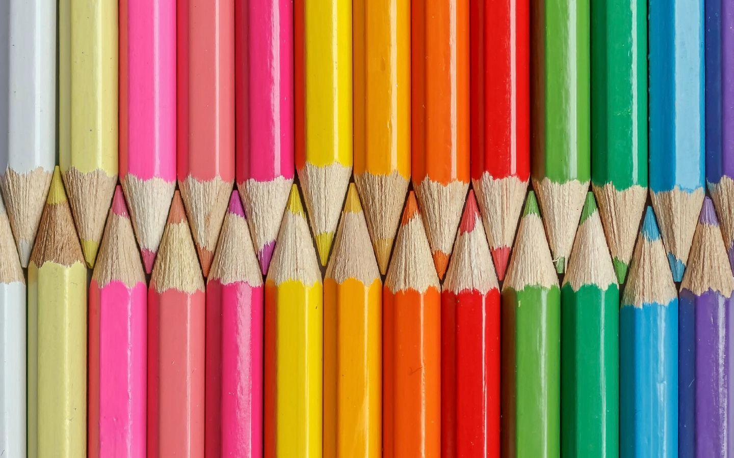 1440x900 Download wallpaper 1440x900 colored pencils, a set of colors
