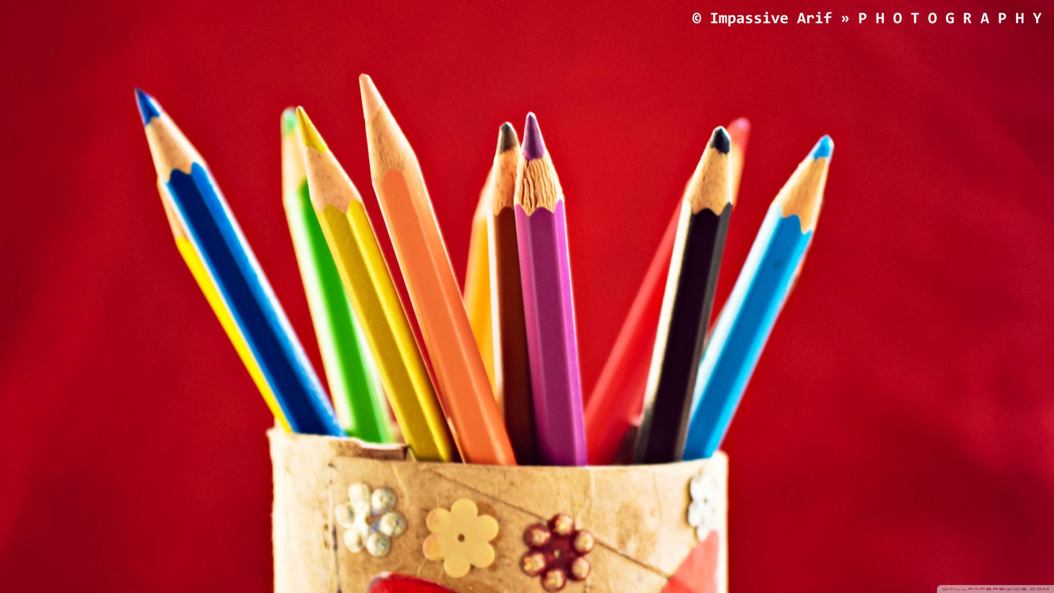 3554x1999 Color Pencil Ultra HD Desktop Background Wallpaper for 4K UHD TV