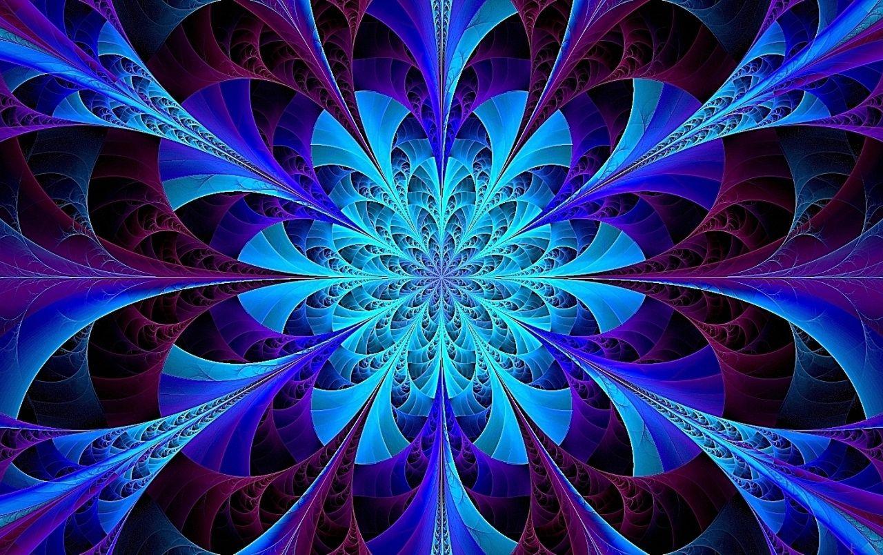 1280x804 Free download Blue Kaleidoscope Fractal wallpaper Blue