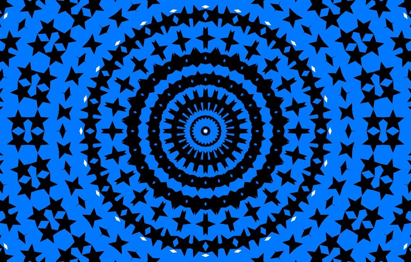 1332x850 Wallpaper blue, pattern, round, kaleidoscope image for desktop