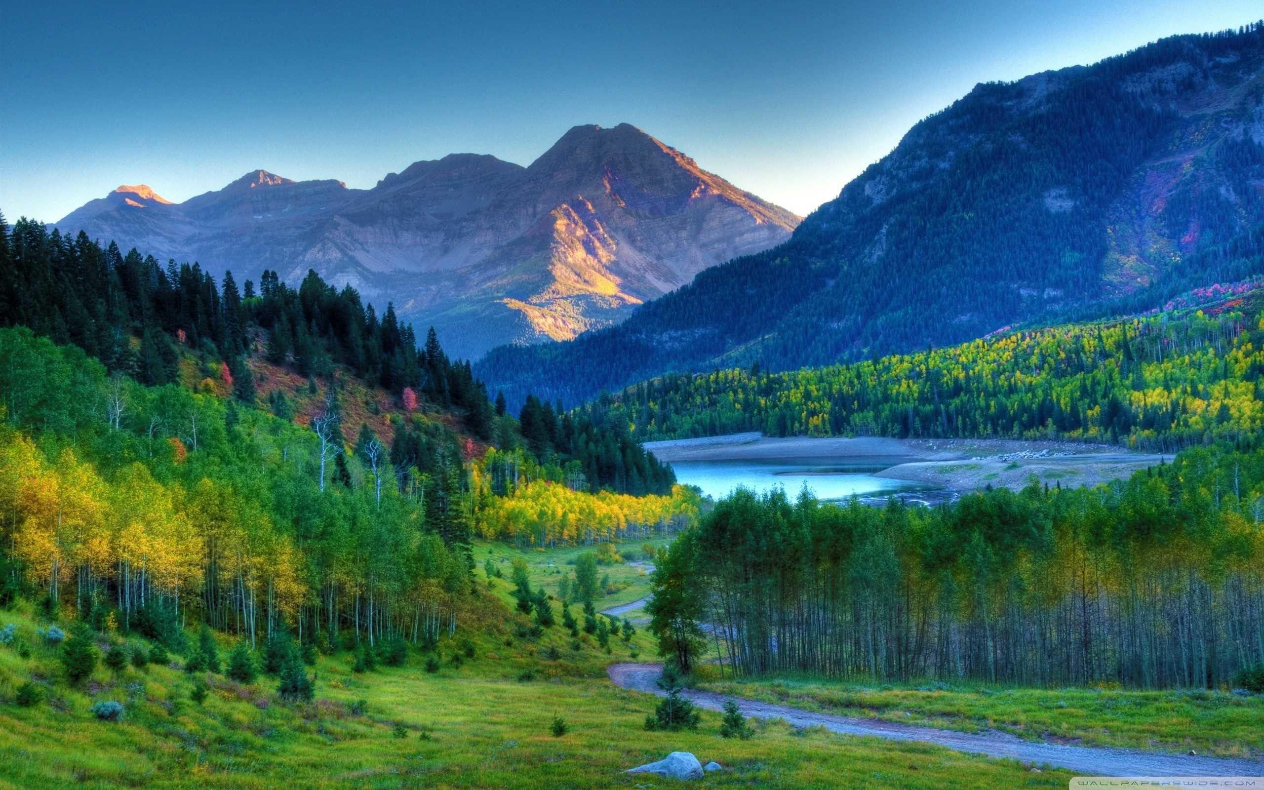 Morning Mountains And Lake Free Desktop Wallpaper 2560x1600 :  Wallpapers13.com