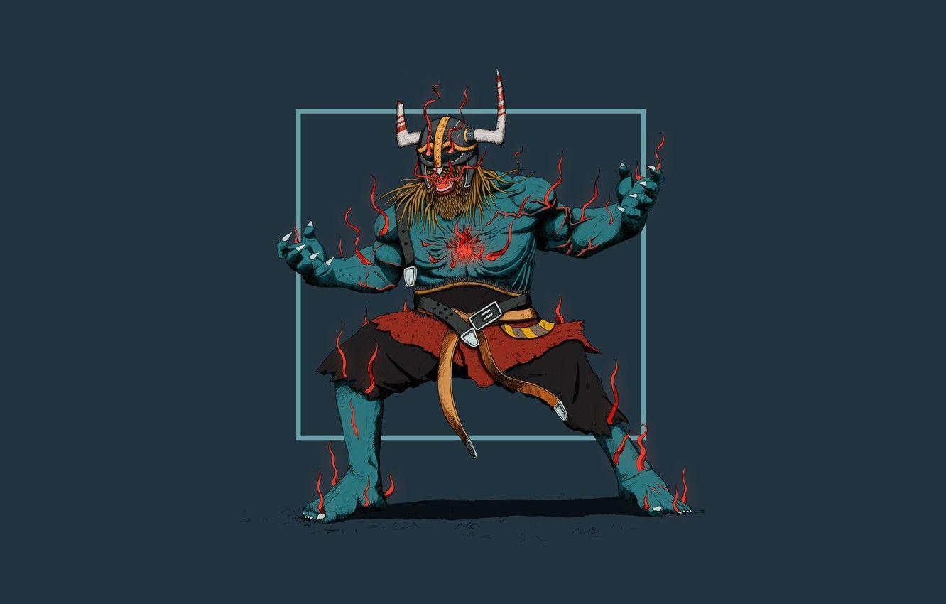1332x850 Wallpaper Minimalism, Figure, Monster, Warrior, Art, Berserker, Concept Art, Viking, Viking, Louis Picard, by Louis Picard, Viking warrior concept image for desktop, section минимализм