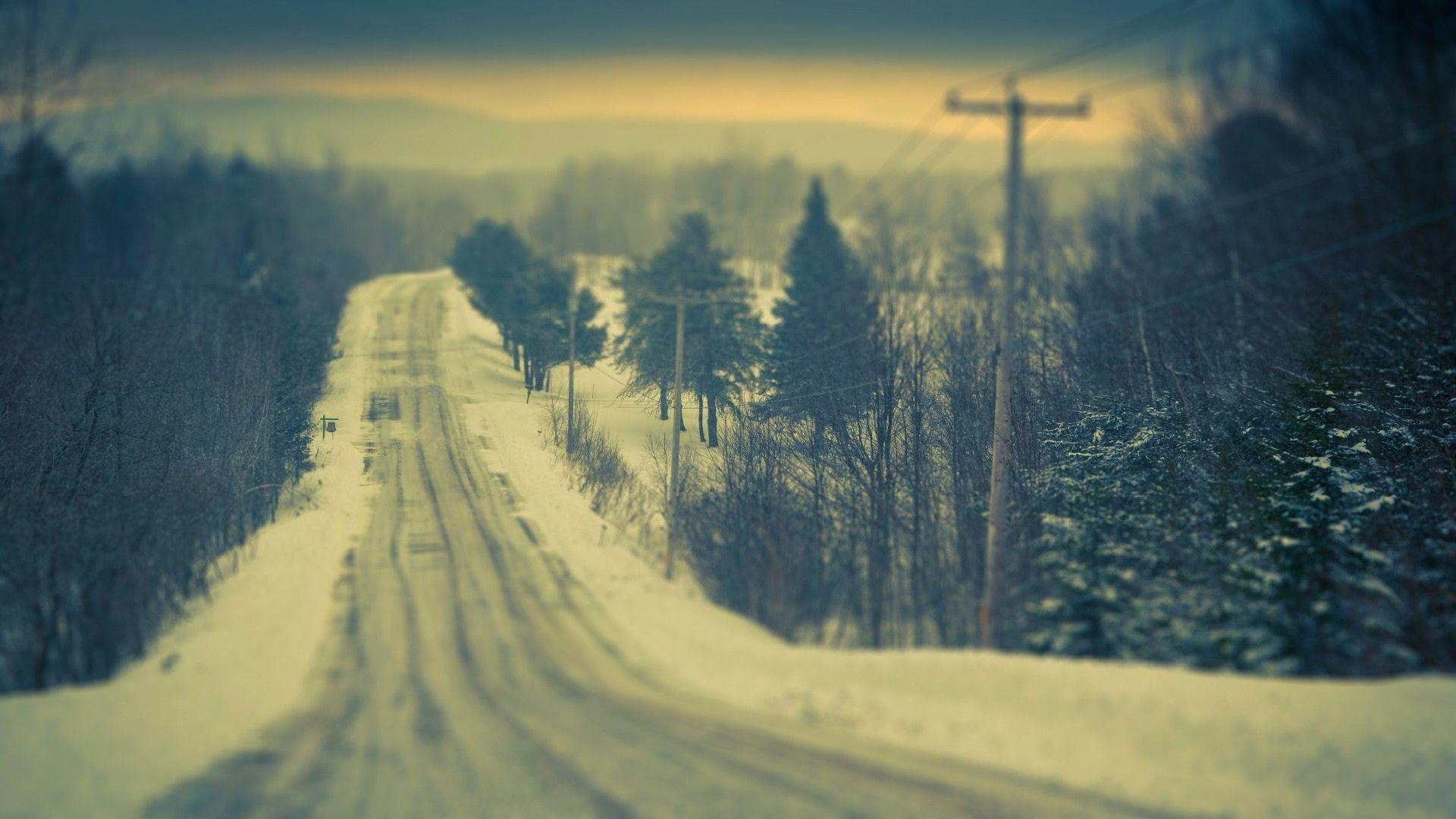 1920x1080 road, Snow, Trees, Vintage, Tokyo Wallpaper HD / Desktop and Mobile Background