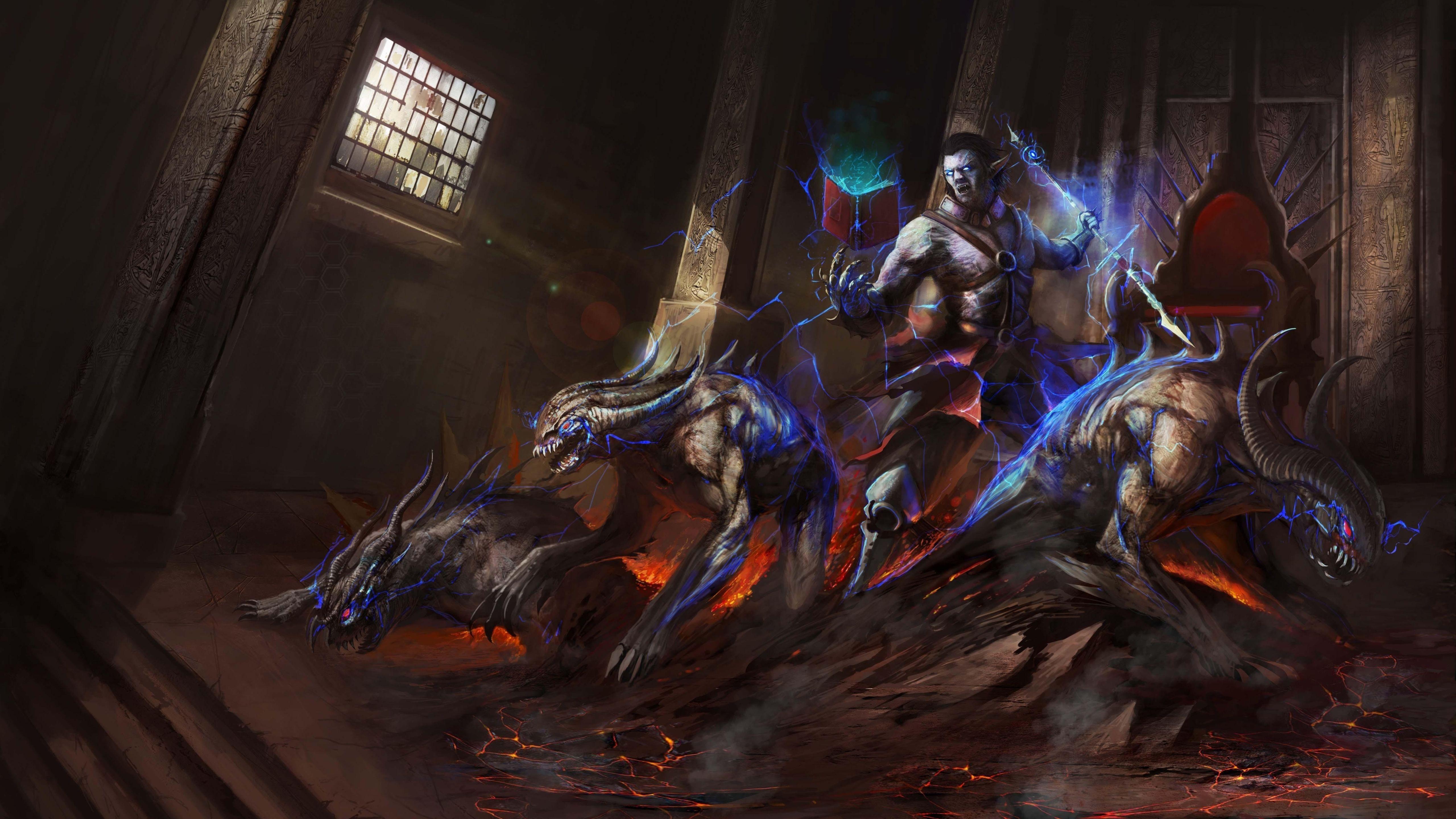 5120x2880 demon, book, magic 5K Wallpaper, HD Fantasy 4K