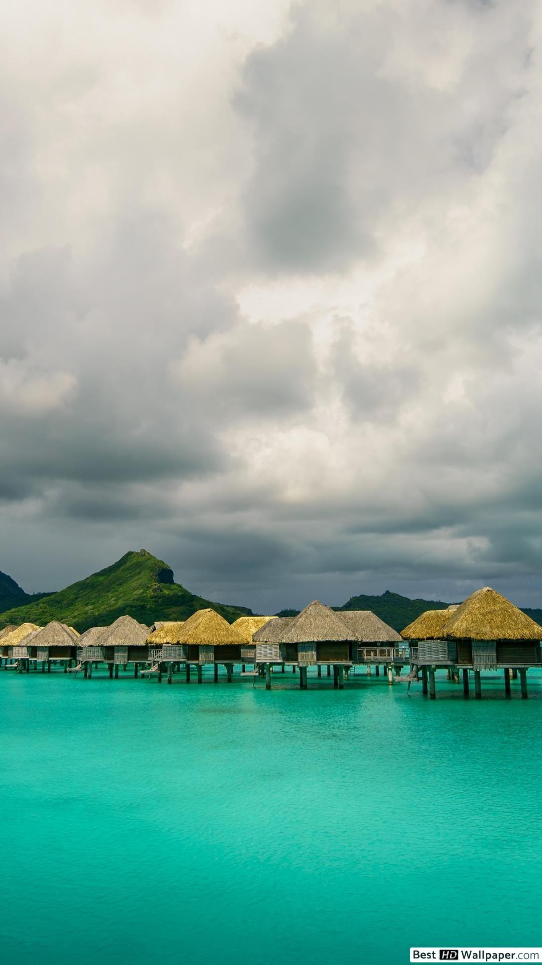 1080x1920 Bora Bora Bungalow HD wallpaper download