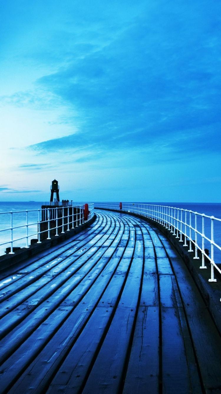 750x1334 Water ocean dock wall skyscapes boardwalk sea wallpaper