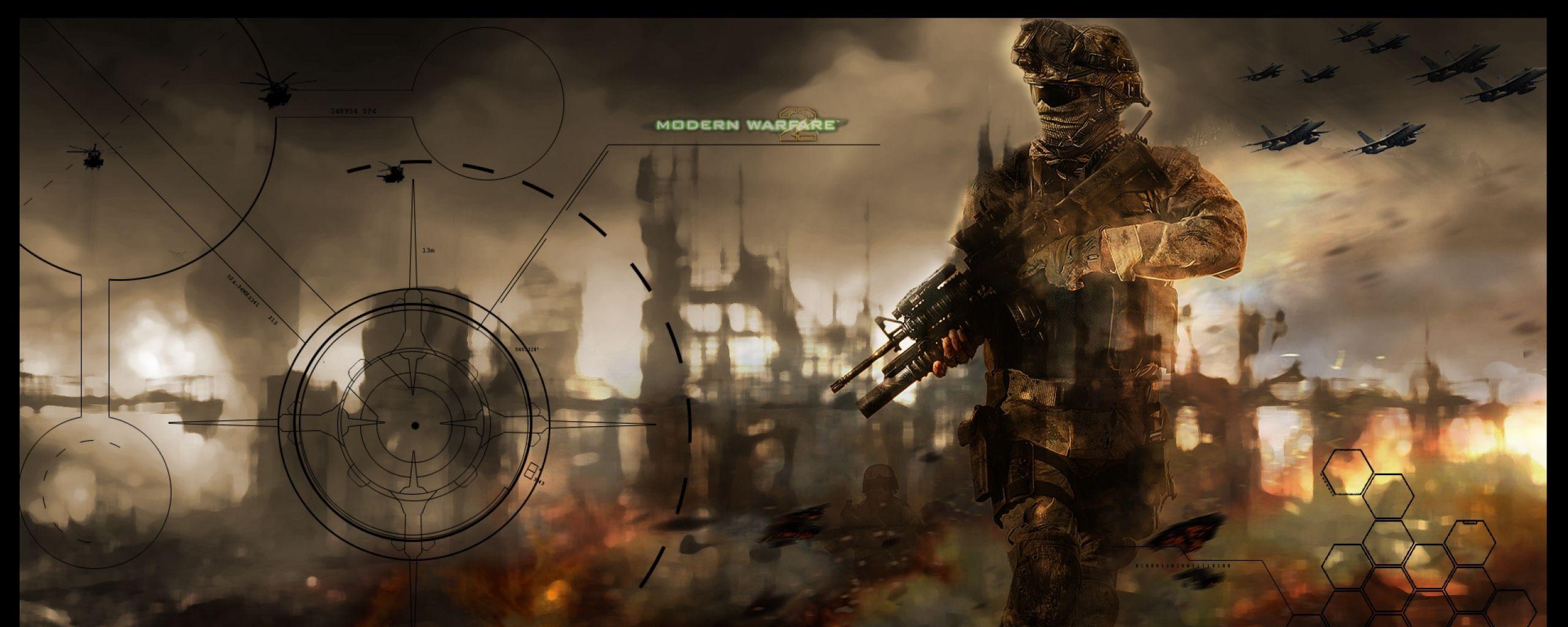 2560x1024 Download Wallpaper 2560x1024 Call of duty modern warfare Mask