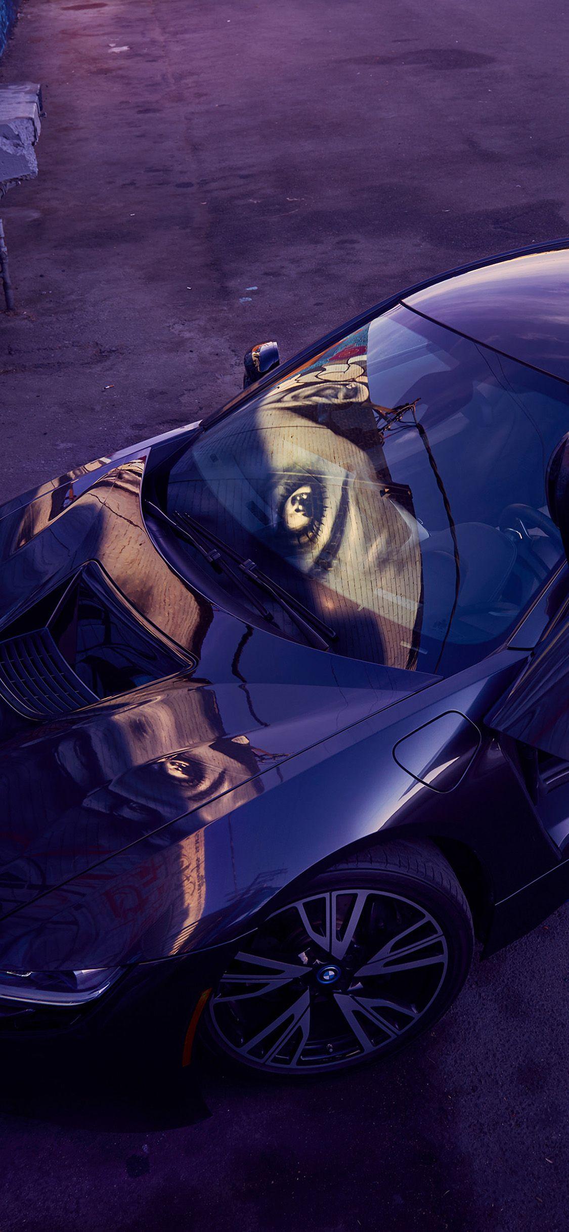 1125x2436 Car Purple Bmw City Art Wallpaper